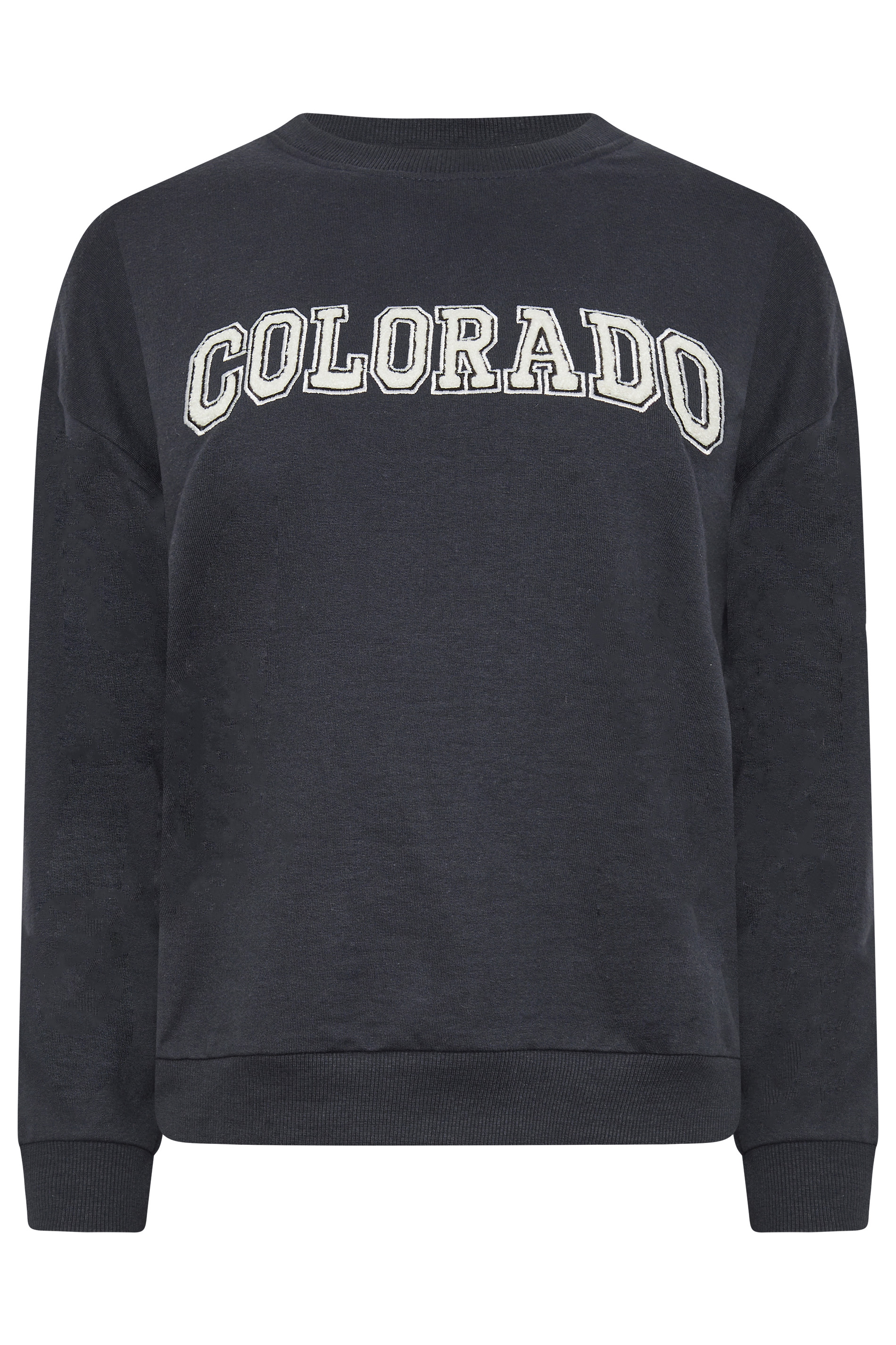 PixieGirl Petite Women's Navy Blue 'Colorado' Slogan Sweatshirt | PixieGirl 6