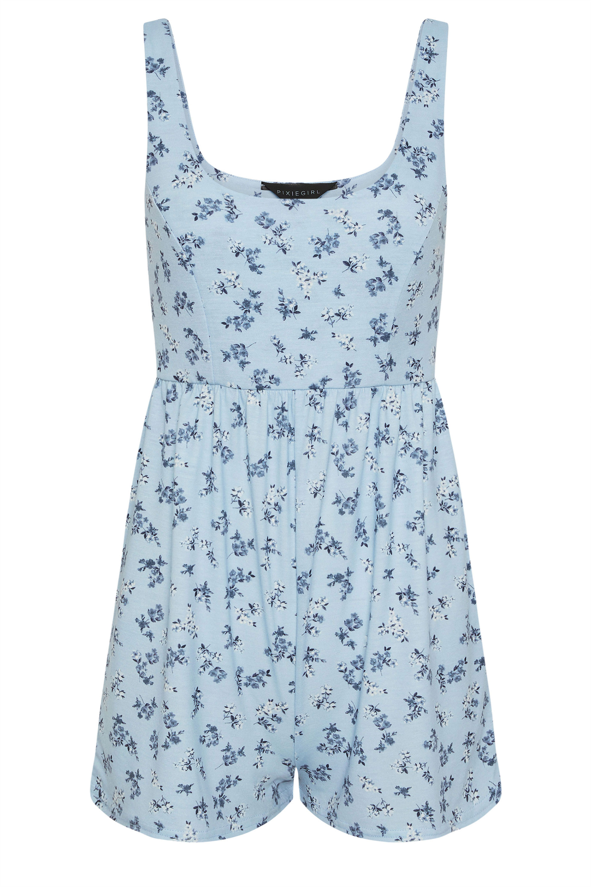 PixieGirl Petite Women's Blue Ditsy Floral Playsuit | PixieGirl 5