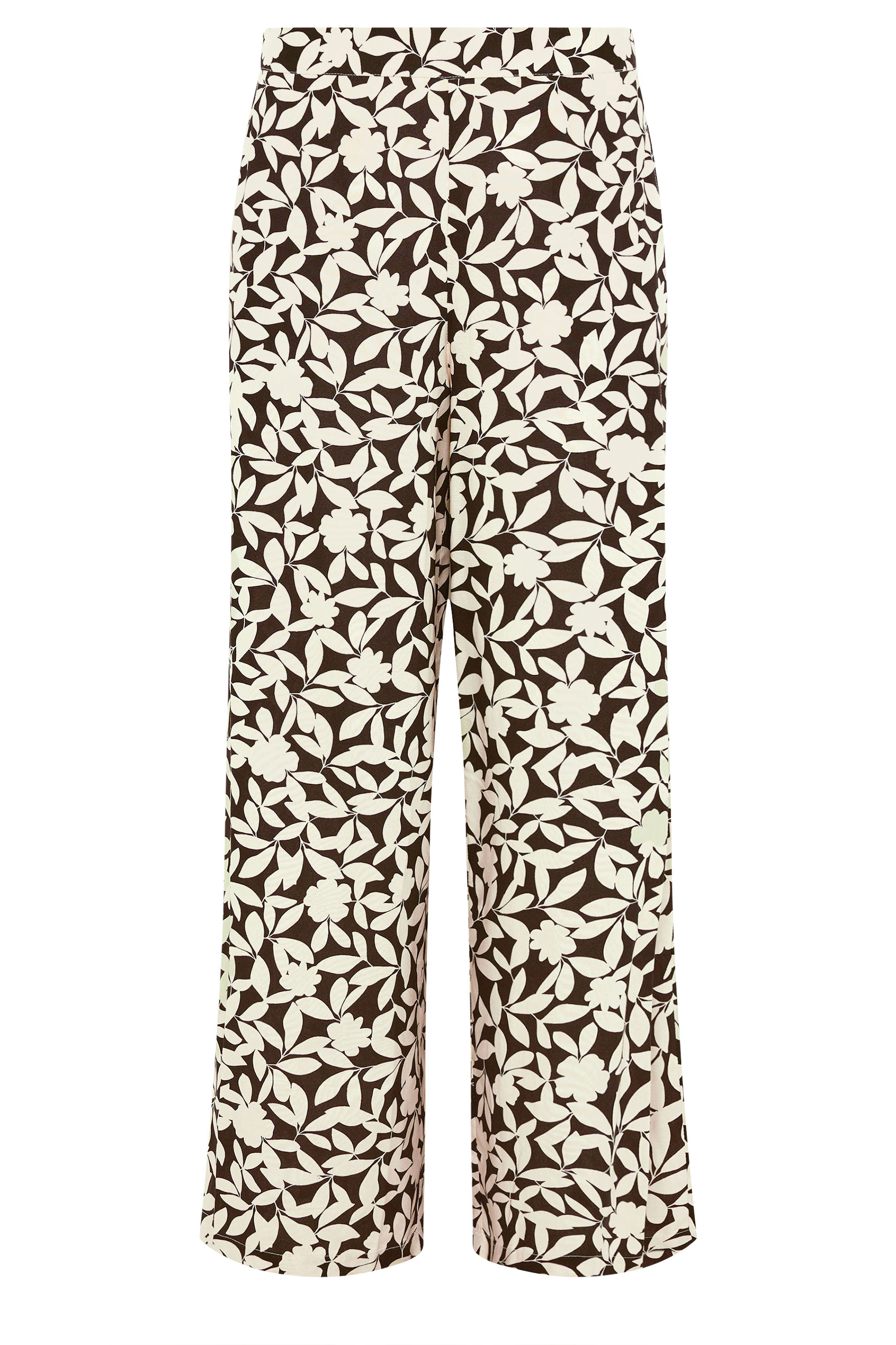 M&Co Brown Floral Wide Leg Trousers | M&Co 7