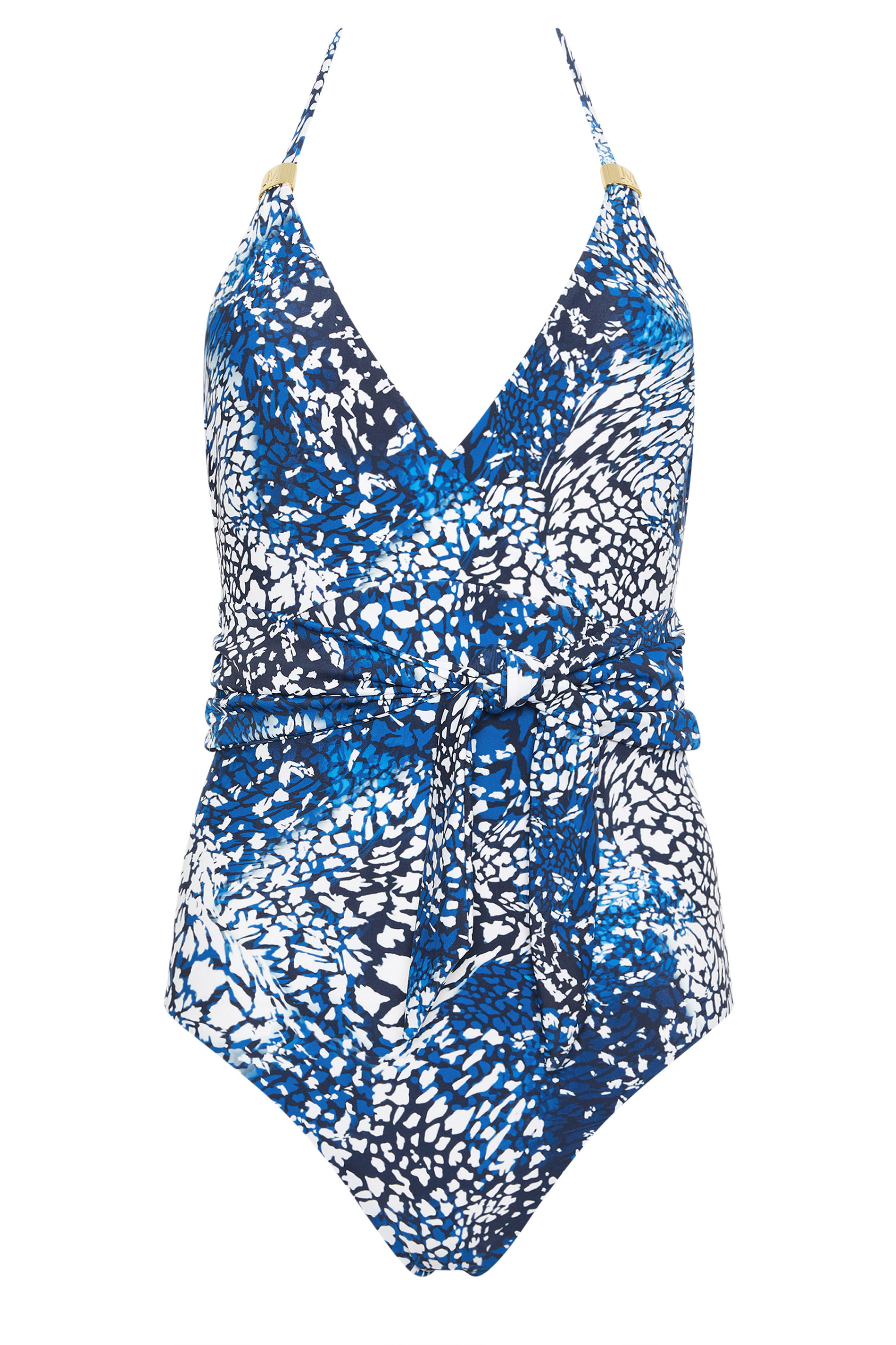 STAR Blue Abstract Animal Halter Neck Swimsuit | StarByJM 7