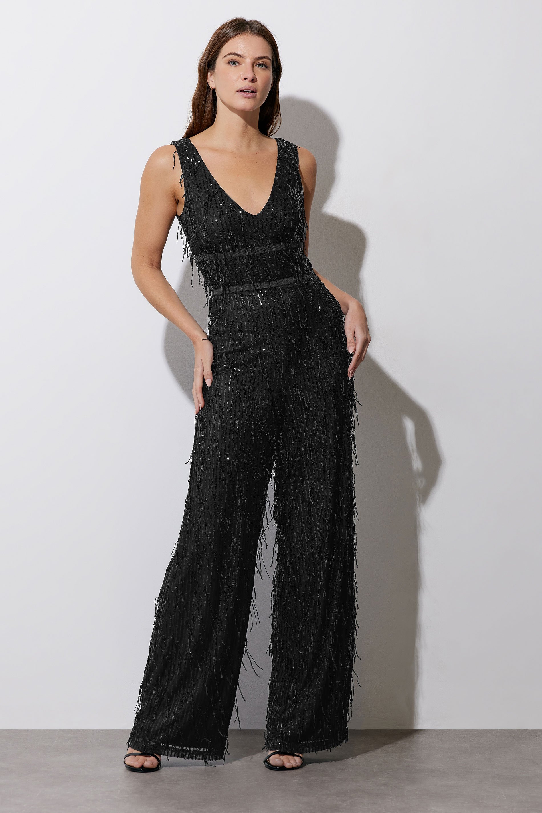 STAR Black Sequin Tassel Jumpsuit | StarByJM 2