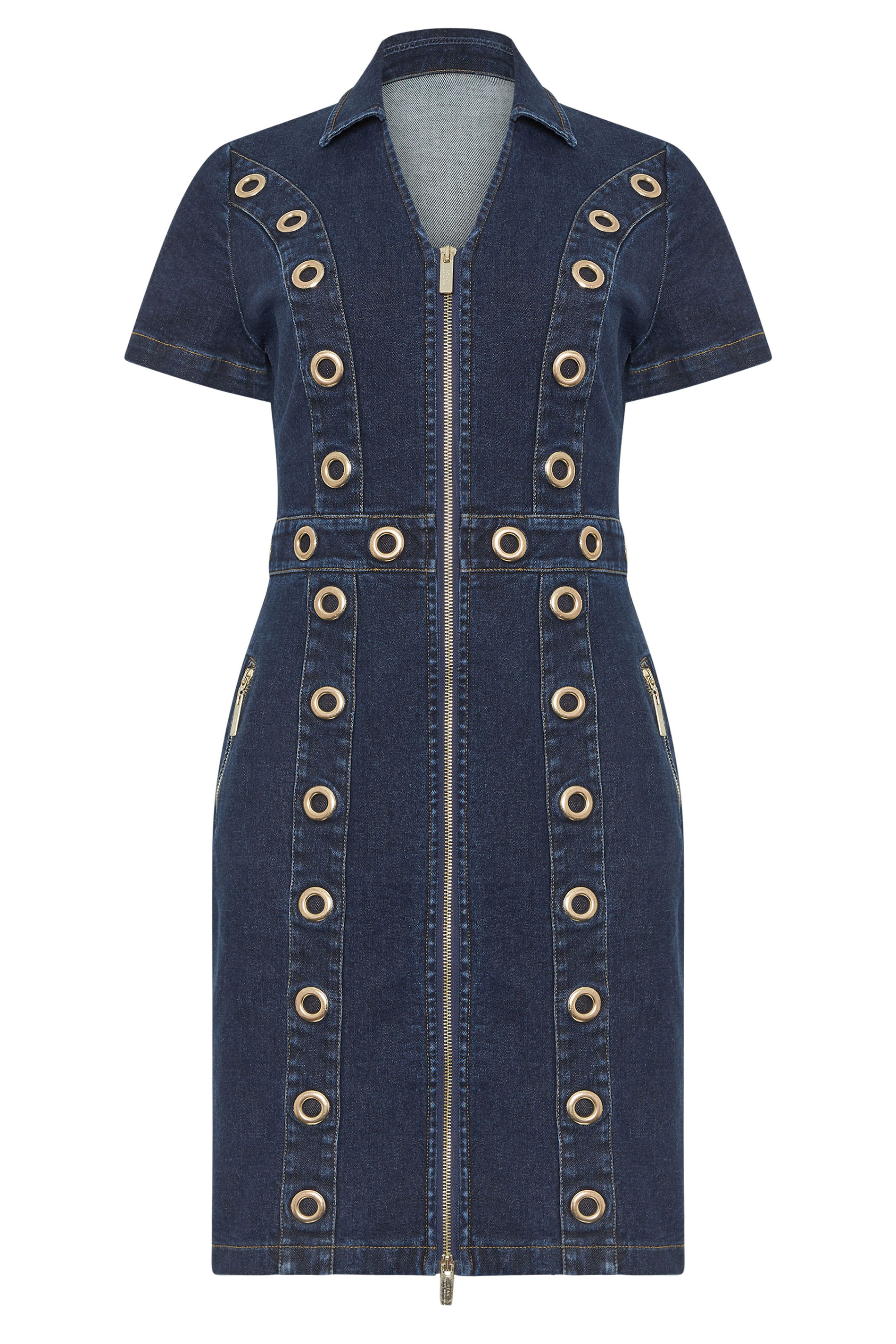 STAR Indigo Blue Denim Eyelet Mini Dress | StarByJM 5
