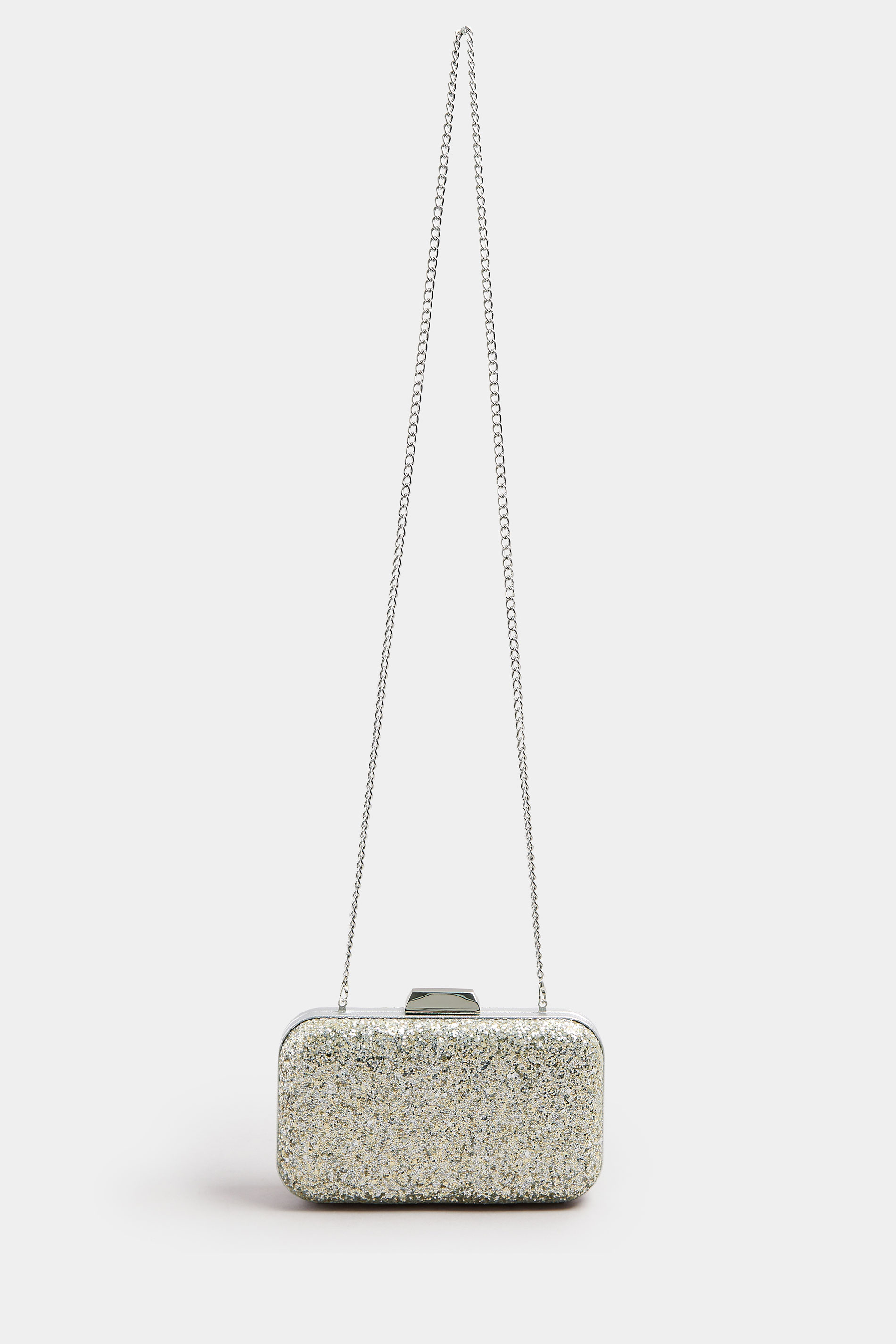 Silver Sequin Clutch Bag | Yours Clothing 5