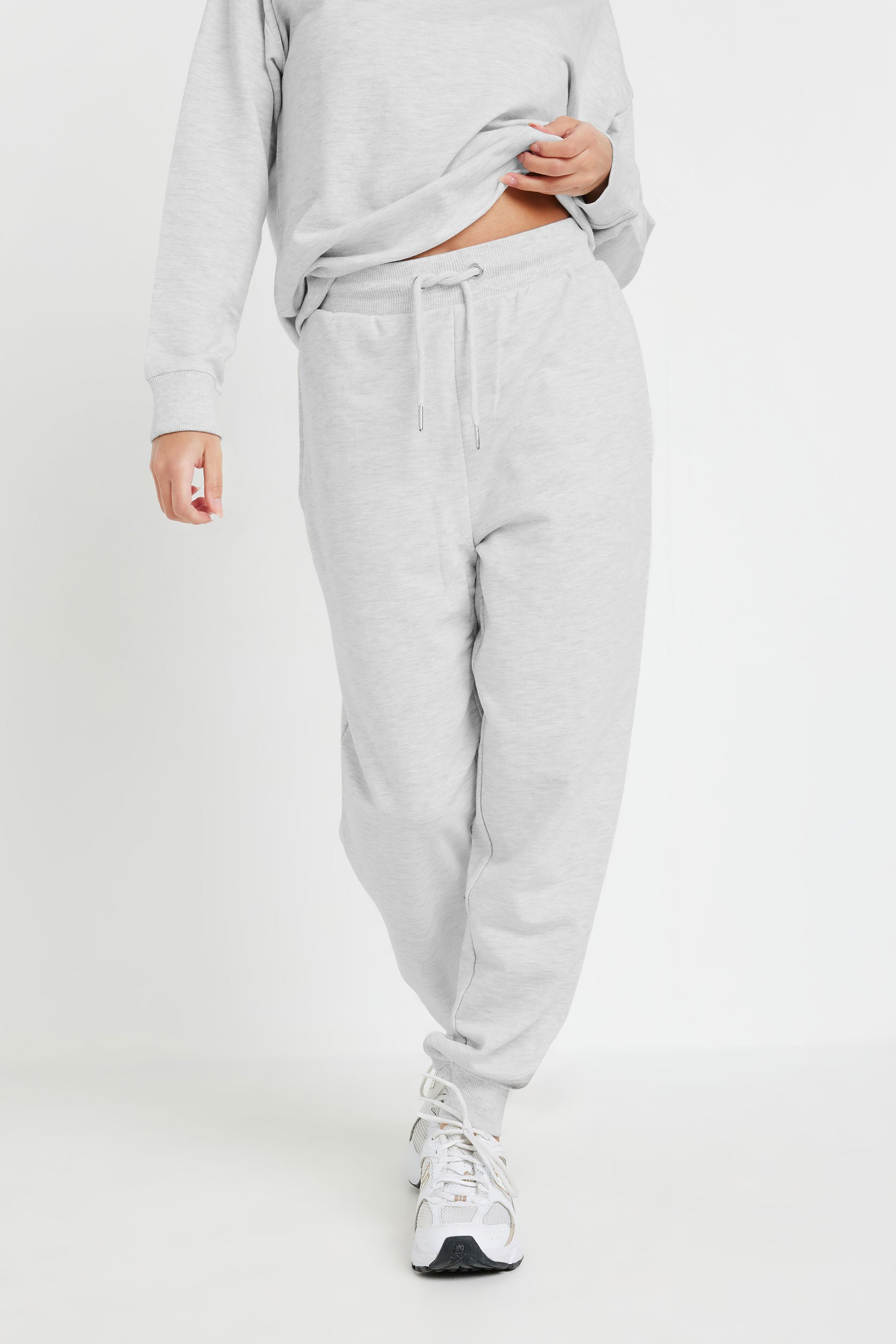 Petite Grey Elasticated Waist Cuffed Joggers | PixieGirl 2