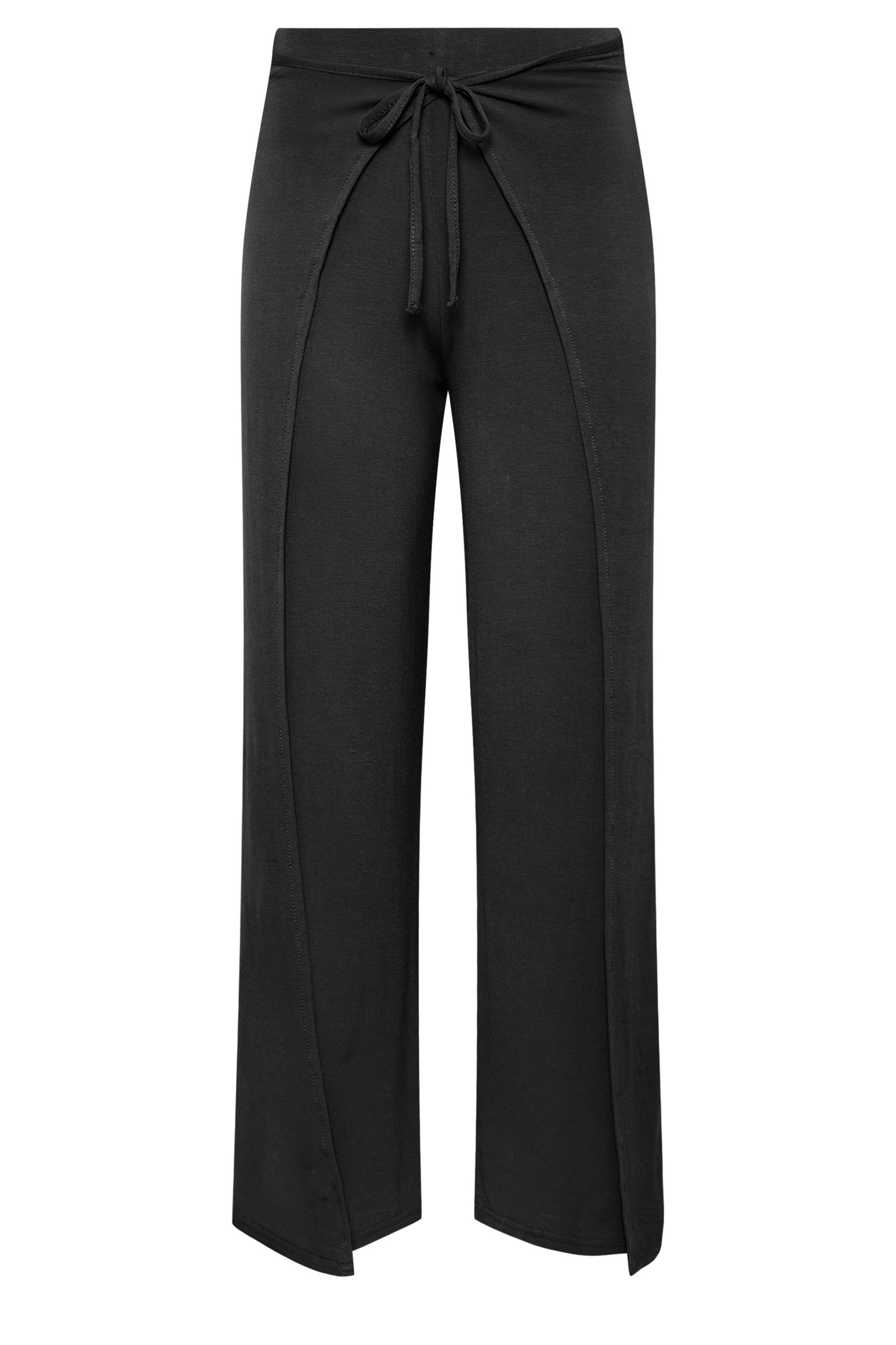 PixieGirl Petite Women's Black Wide Leg Wrap Trousers | PixieGirl 5