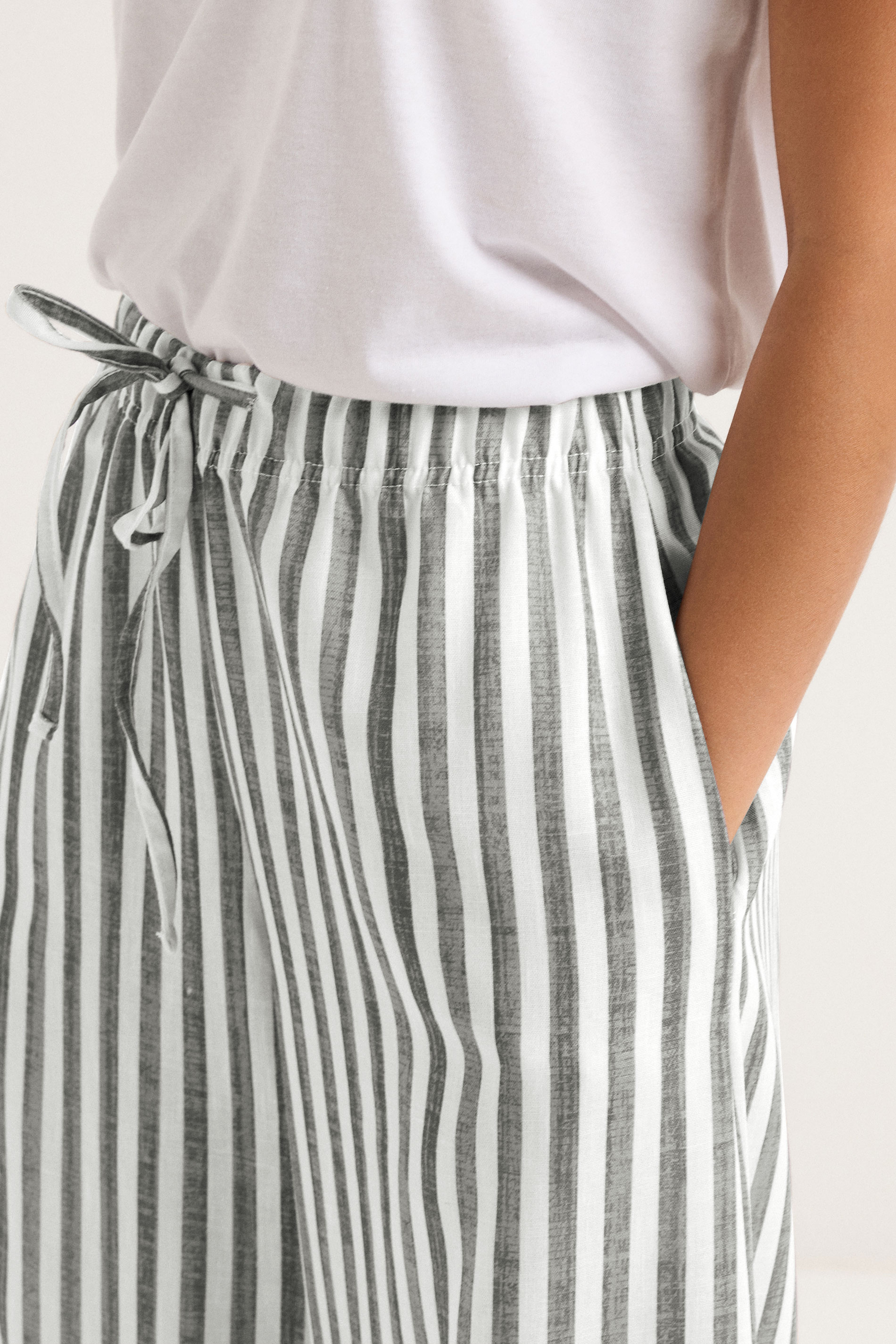 PixieGirl Petite Women's Grey Striped Wide Leg Trousers | PixieGirl 3