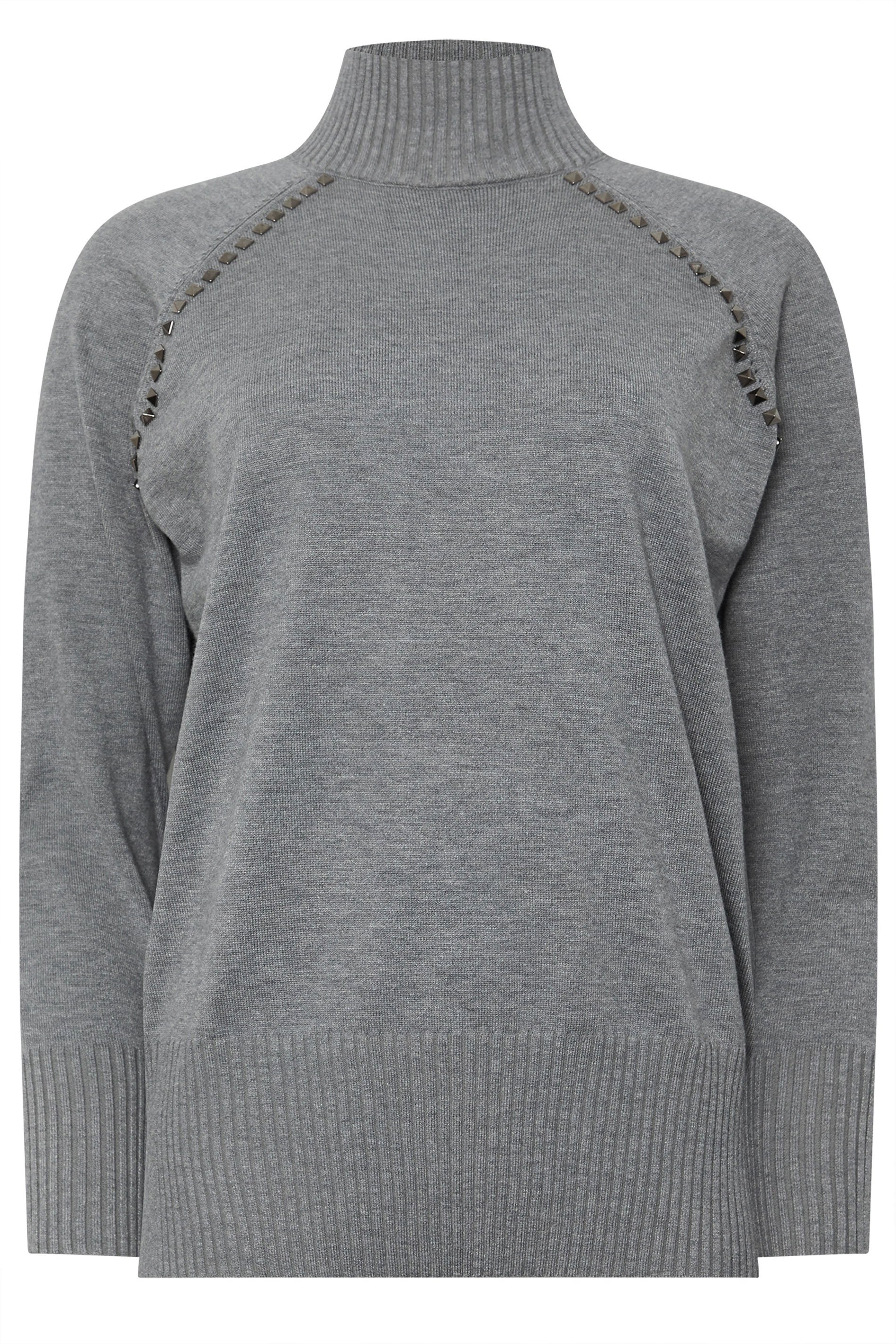STAR Grey Stud Embellished Raglan Jumper | StarByJM 7