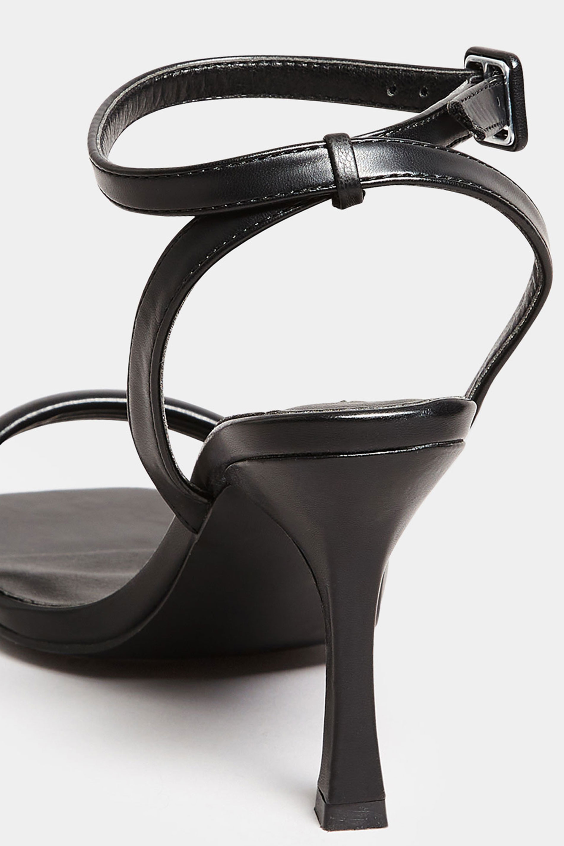 Black Padded Strap Heeled Sandals In Extra Wide EEE Fit | Yours Clothing 4