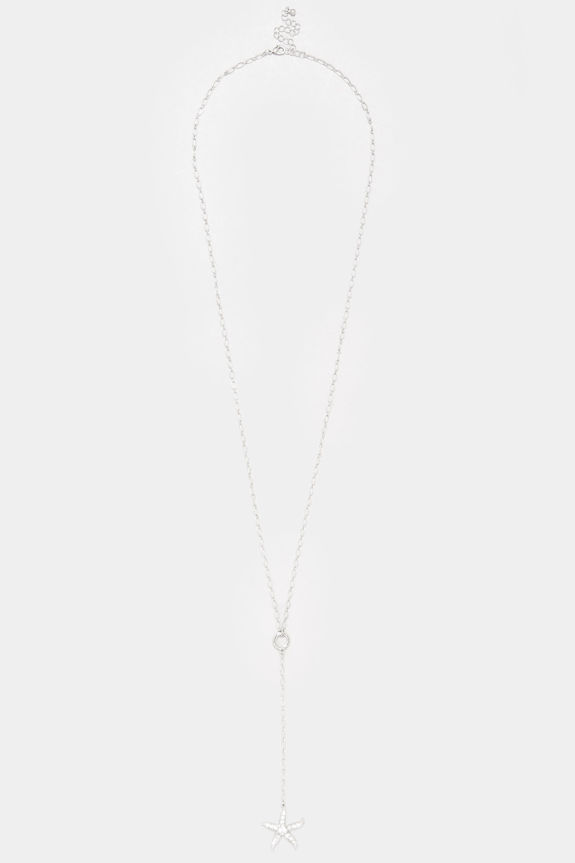 Silver Tone Starfish Pendant Long Necklace | Yours Clothing 2
