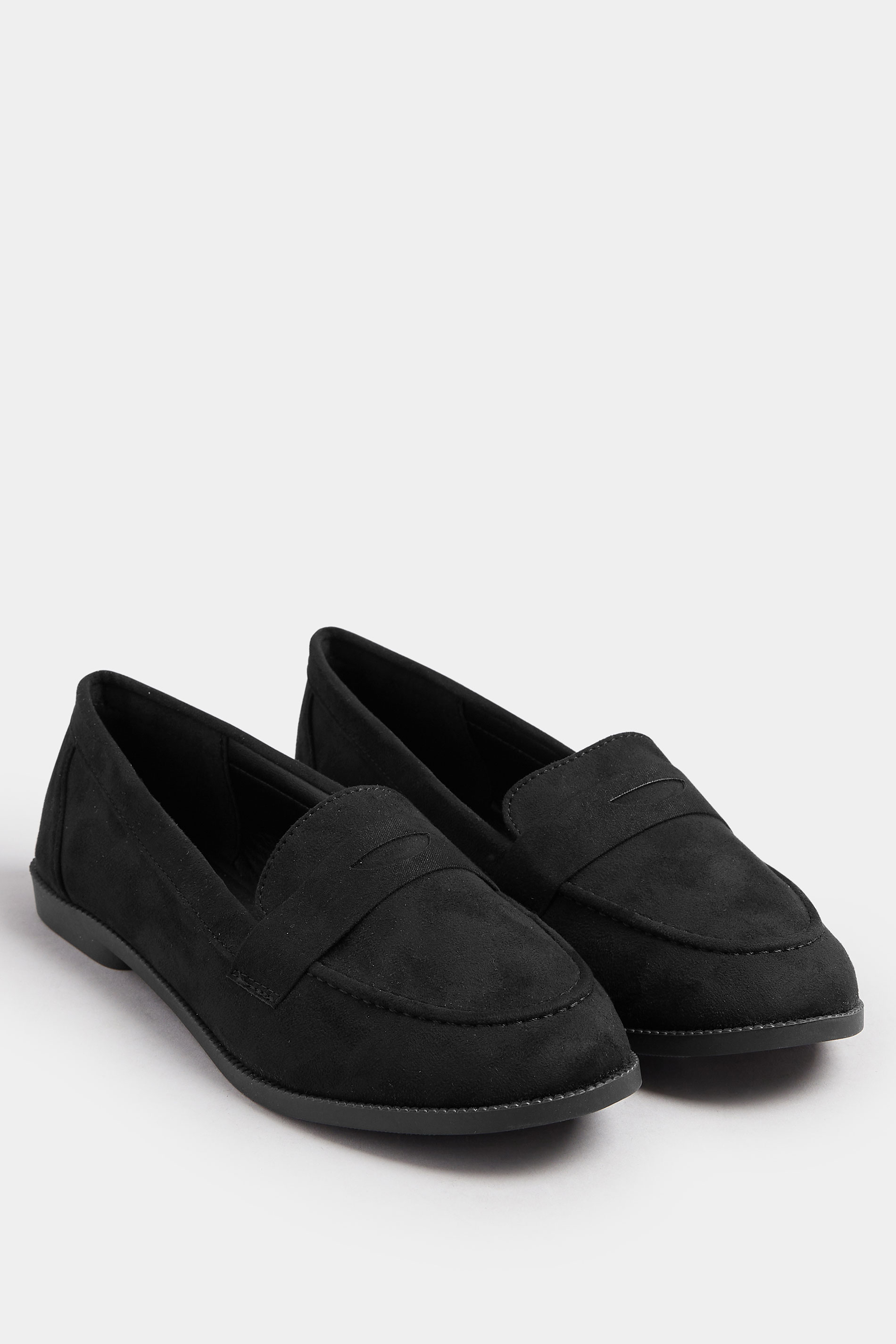 Black Suede Loafers In Wide E Fit | Yours Clothing 2