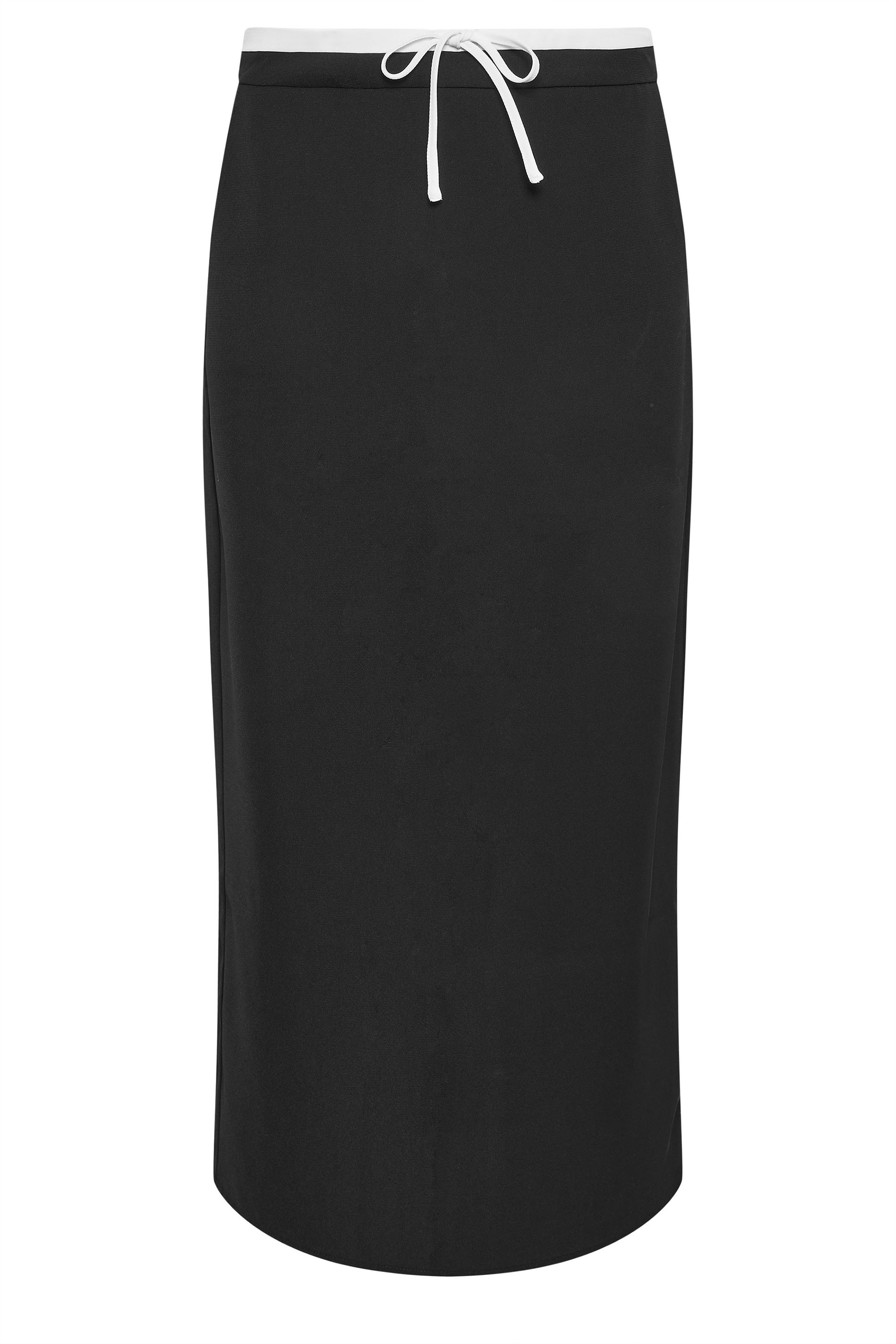 PixieGirl Petite Womens Black Contrast Waist Maxi Skirt | PixieGirl 5