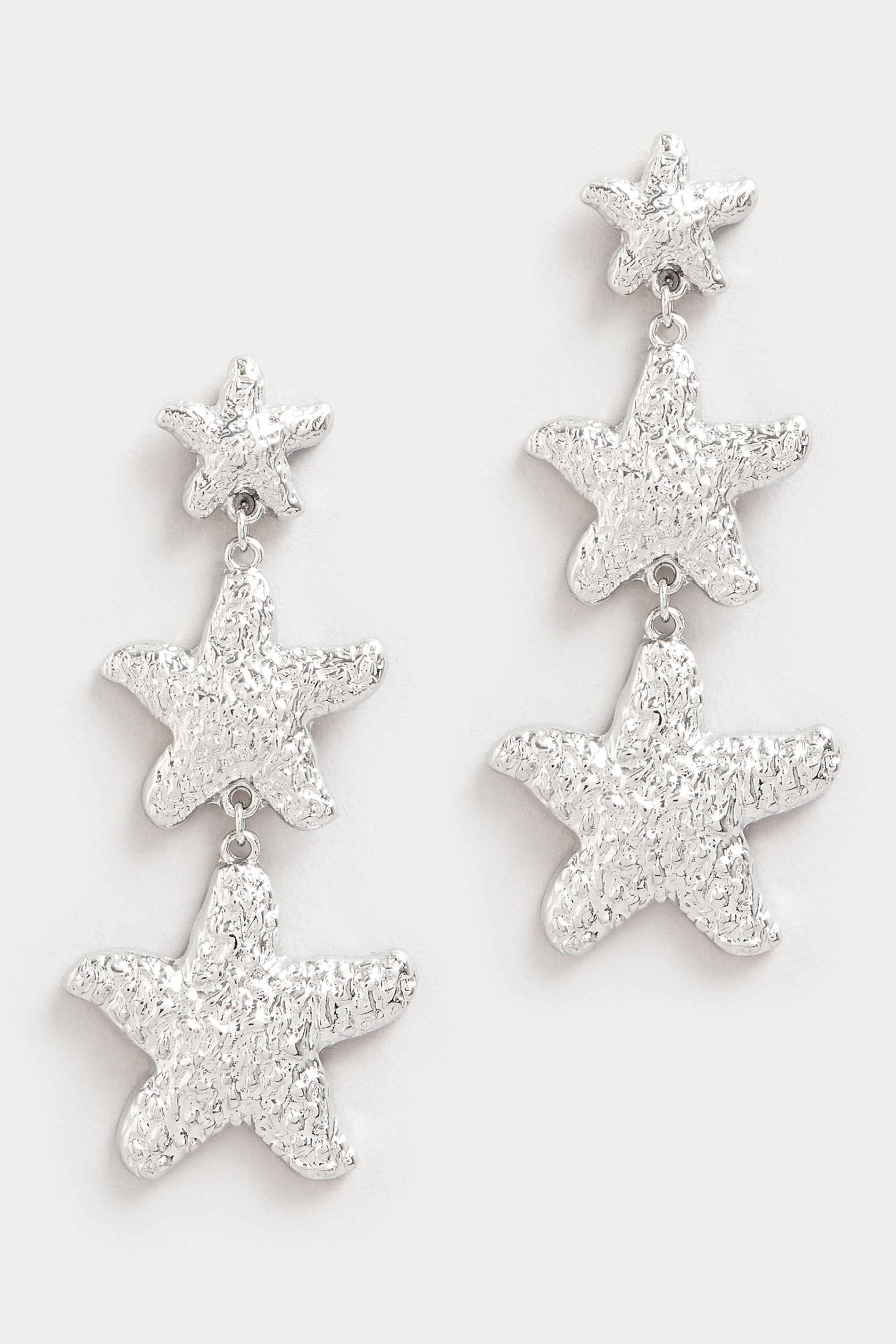 Silver Tone Starfish Drop Earrings | Yours Clothing 2