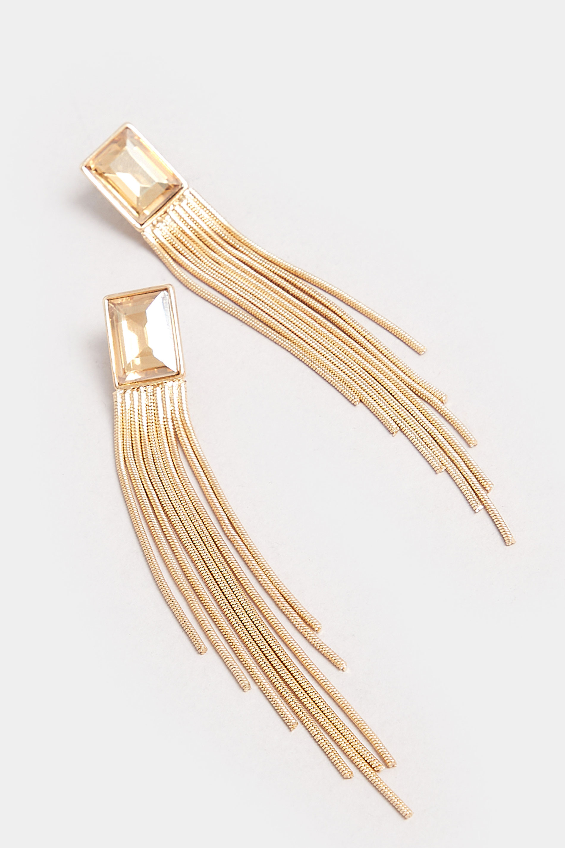 Gold Tone Tassel Earrings | Yours Clothing 3