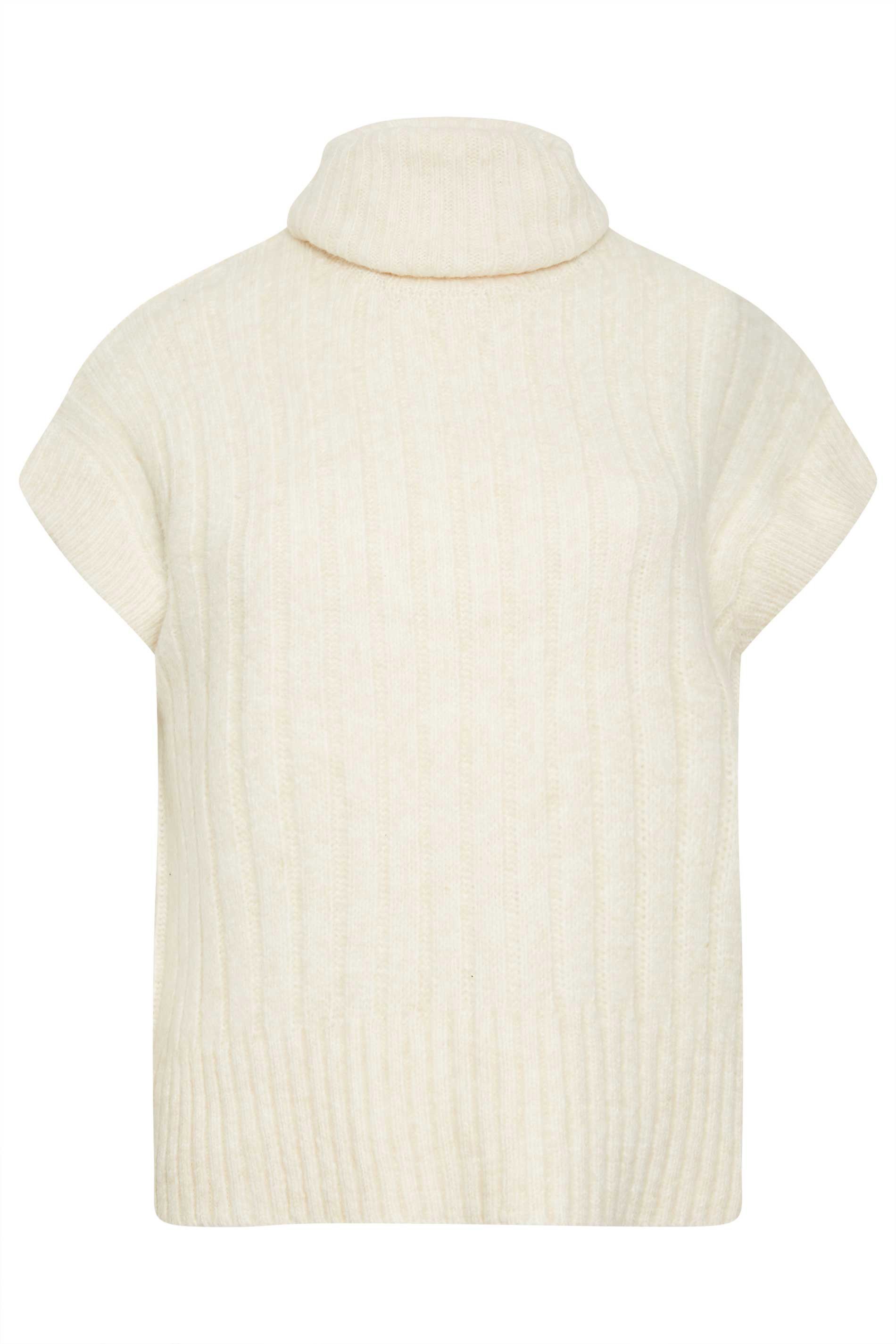 PixieGirl Ivory White Ribbed Roll Neck Knitted Top | PixieGirl 7