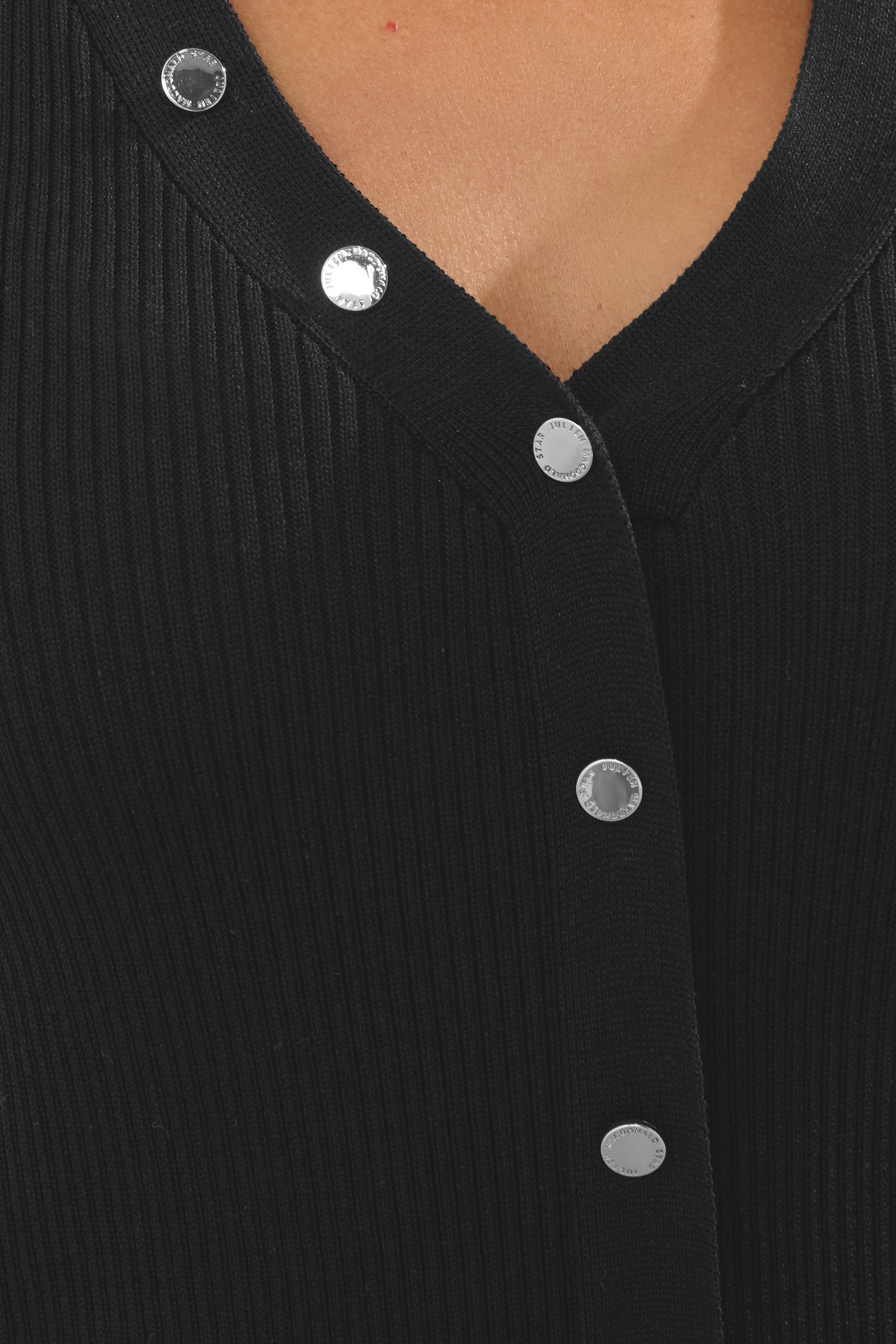 STAR Black Ribbed Button Bust Vest Top | StarByJM 4