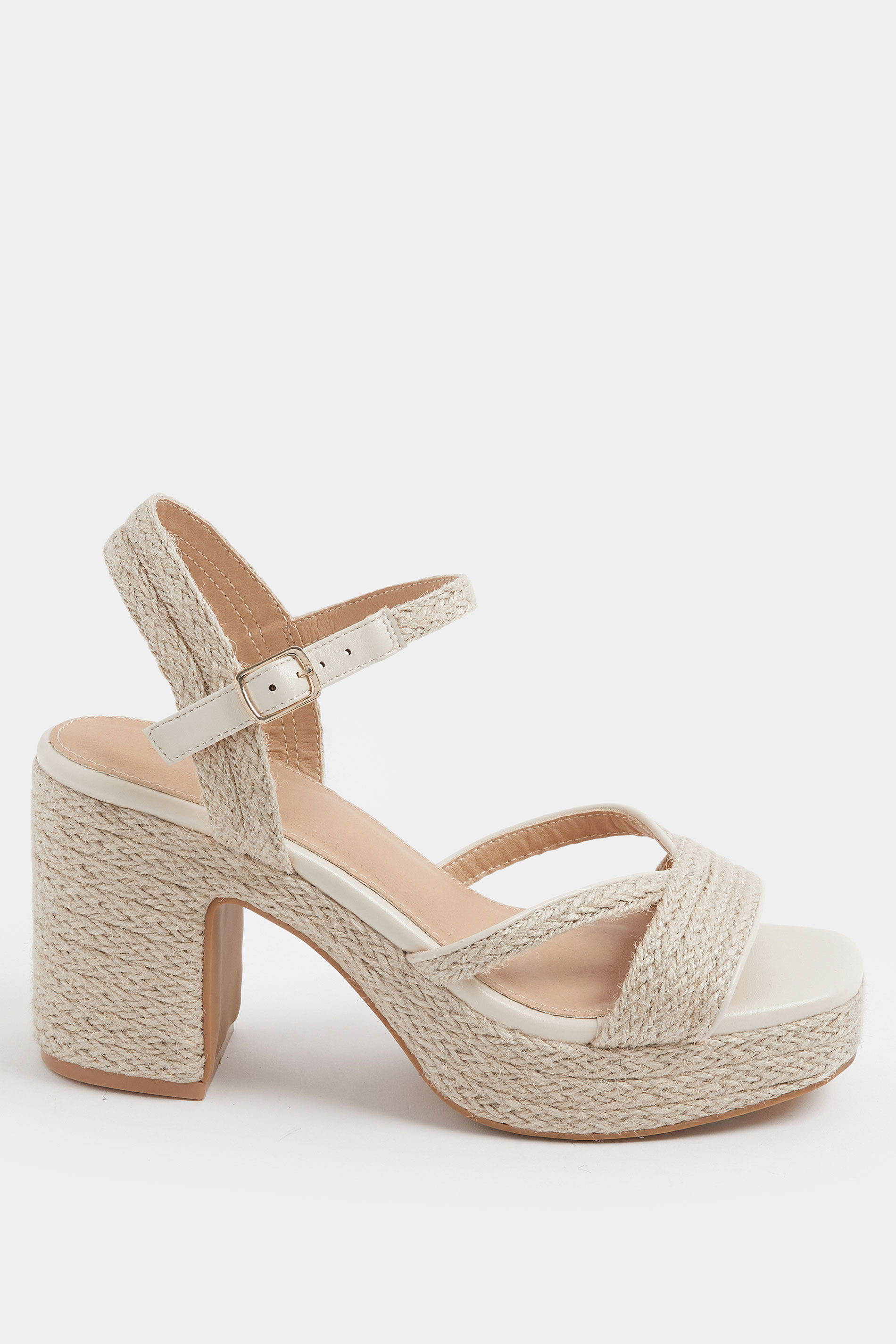 Natural Brown Rope Heel Sandals In Wide E Fit | Yours Clothing 2