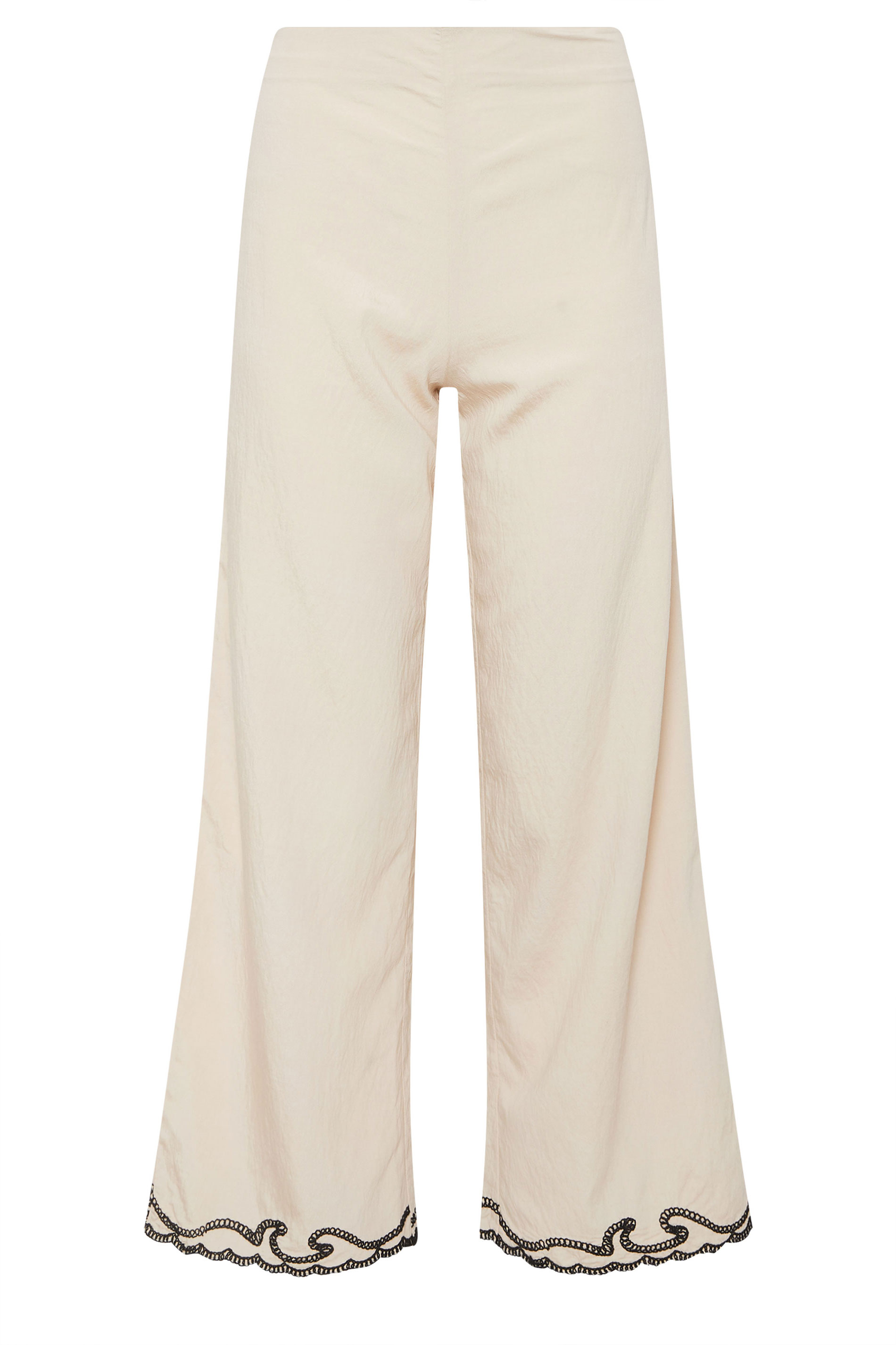 PixieGirl Petite Women's Ivory White Embroidered Hemline Trousers | PixieGirl 7