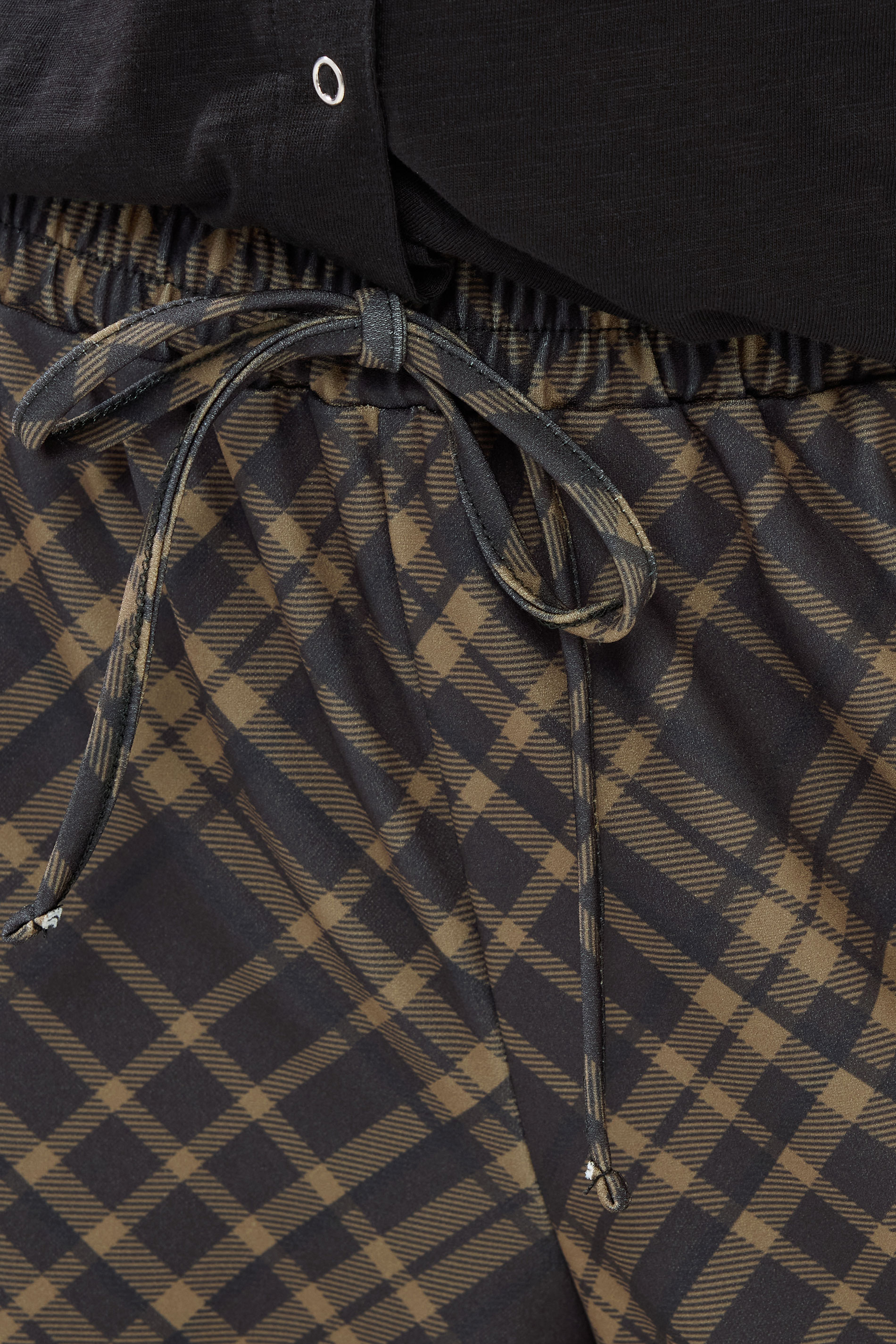 PixieGirl Petite Chocolate Brown Check Wide Leg Trousers | PixieGirl 4