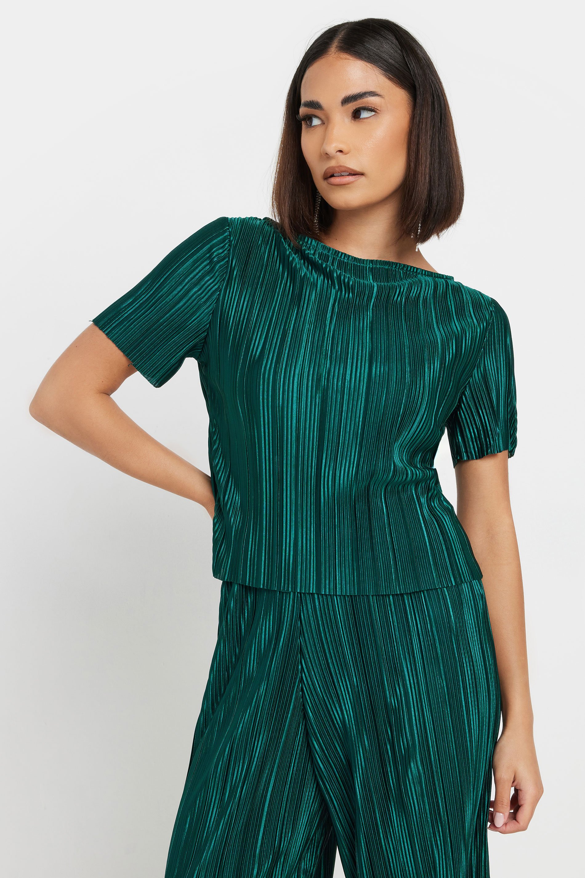 PixieGirl Petite Women's Green Textured Top | PixieGirl 1