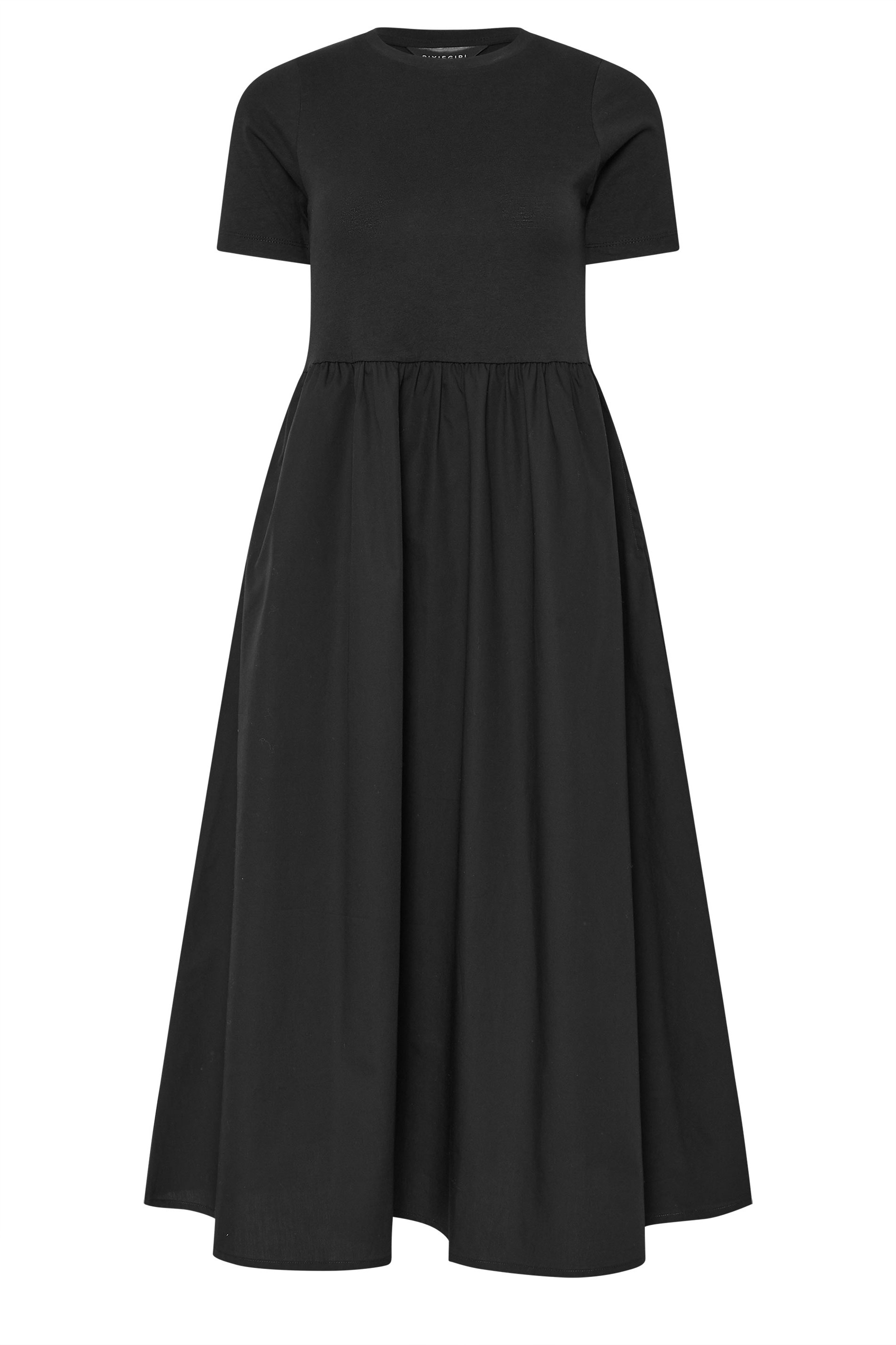 PixieGirl Petite Women's Black Woven Full Skirt Midaxi Dress | PixieGirl 5