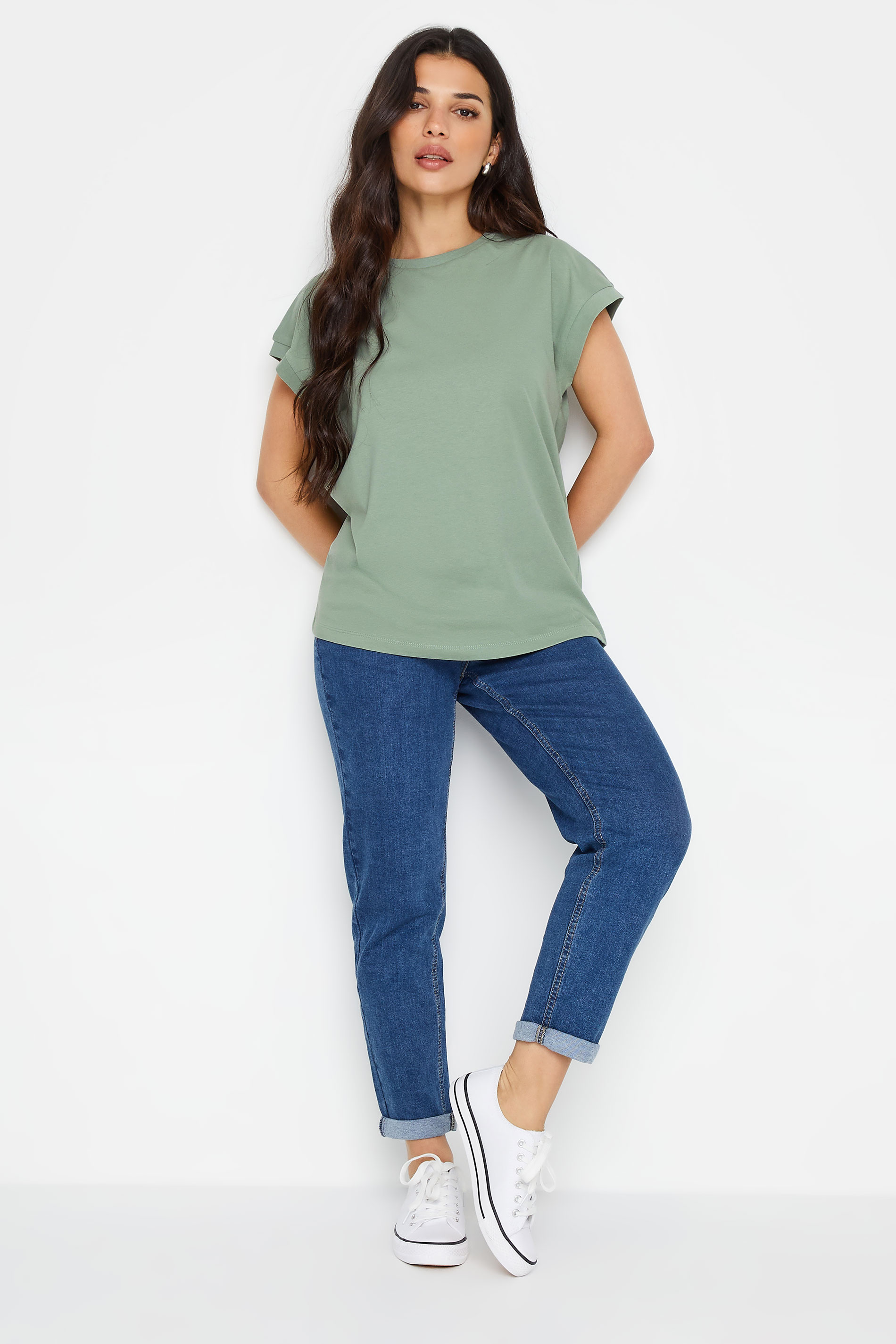 PixieGirl Petite Women's Sage Green Short Sleeve T-Shirt | PixieGirl 2