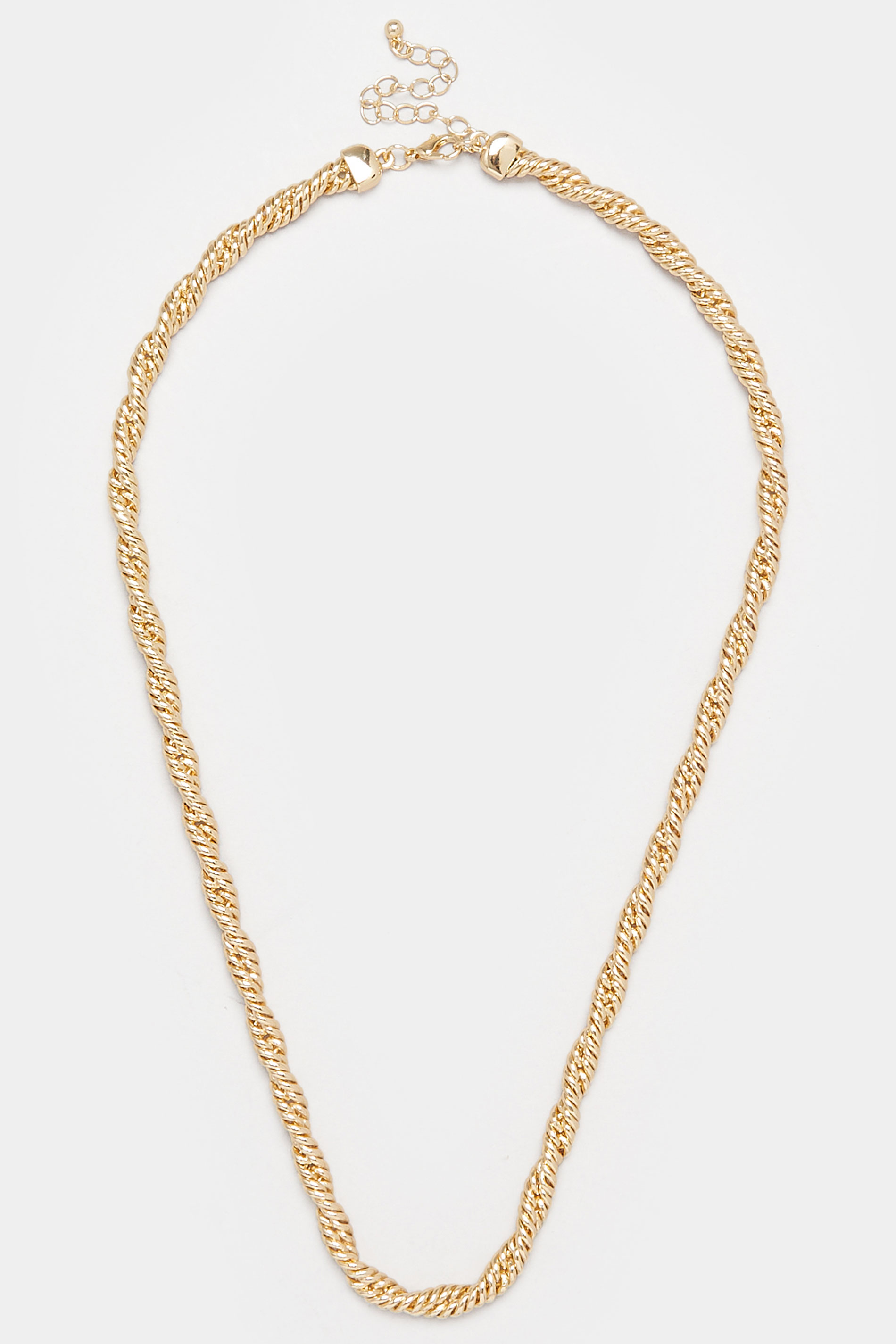 Gold Tone Twisted Rope Chain Necklace | Yours Clothing 2