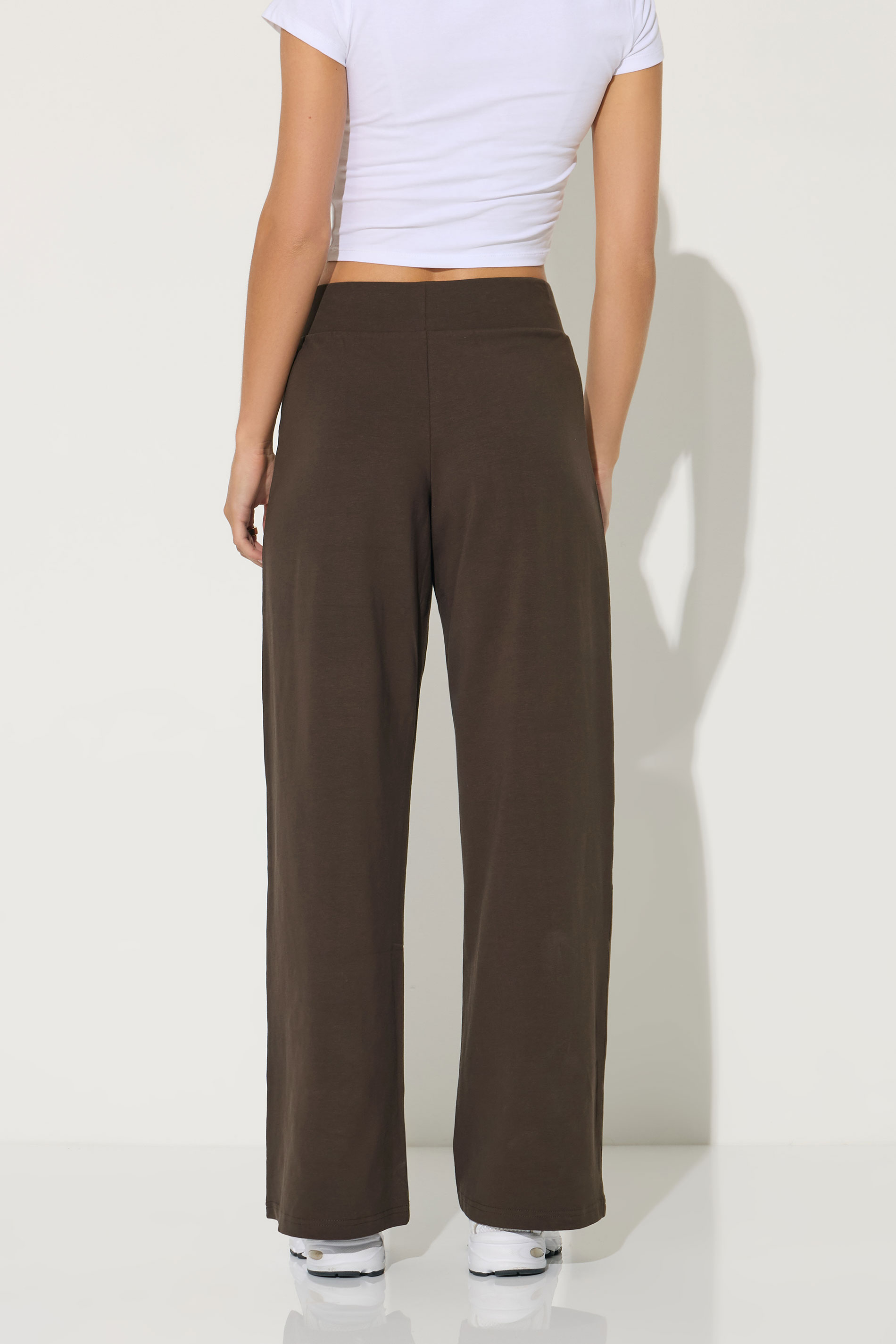 PixieGirl Petite Women's Chocolate Brown Stretch Yoga Trousers | PixieGirl 3