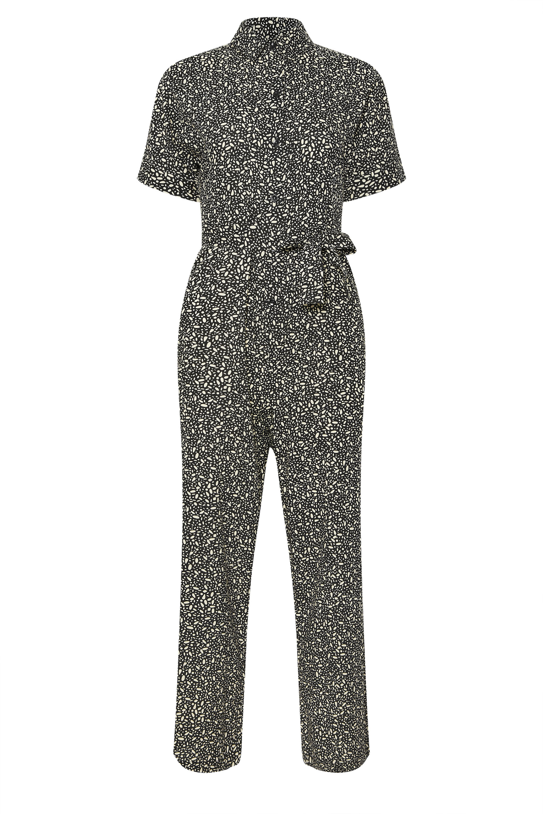 PixieGirl Petite Women's Black Abstract Spot Wide Leg Jumpsuit | PixieGirl 6