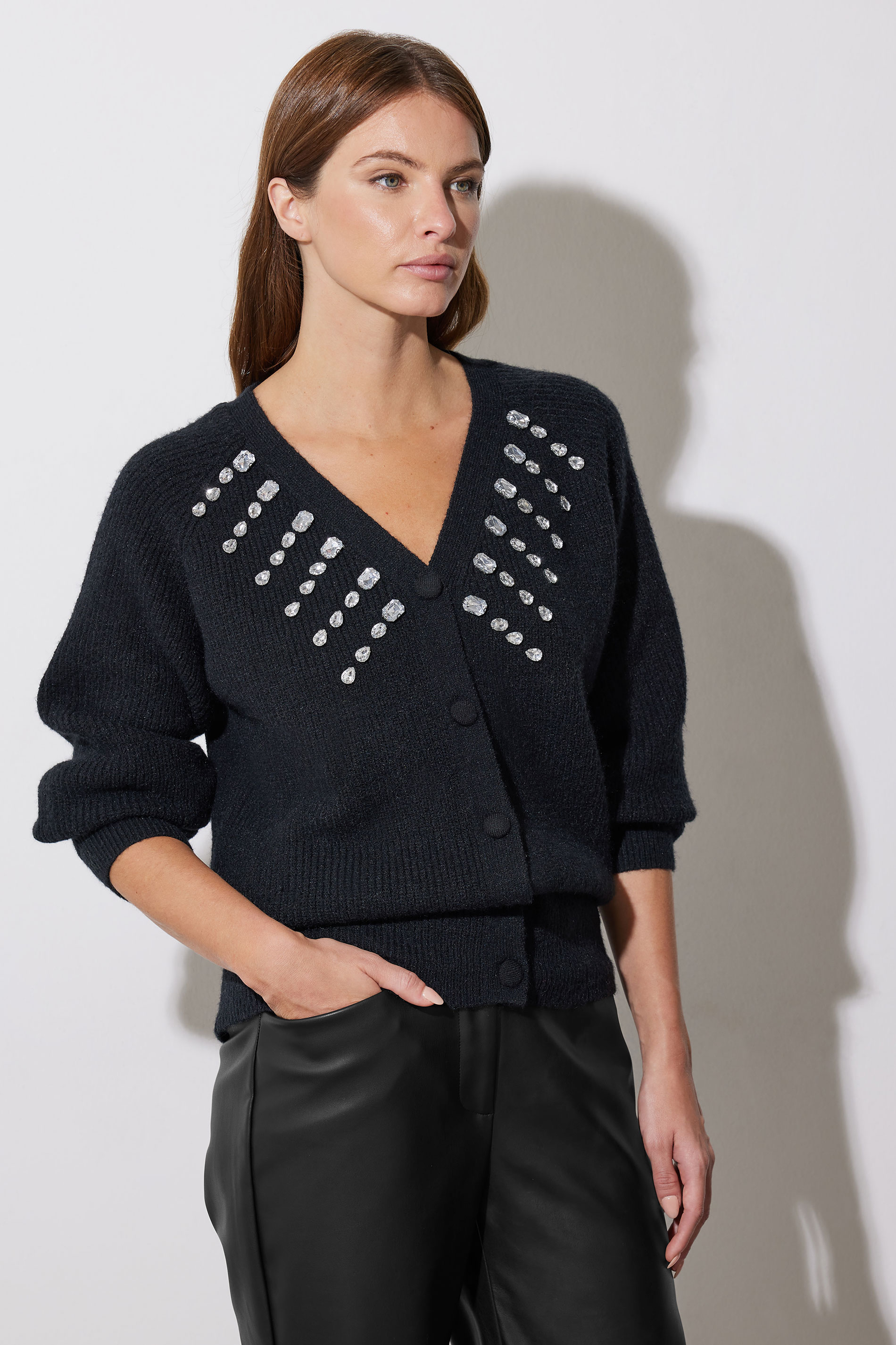 STAR Black Gem Embellished Cardigan | StarByJM 1
