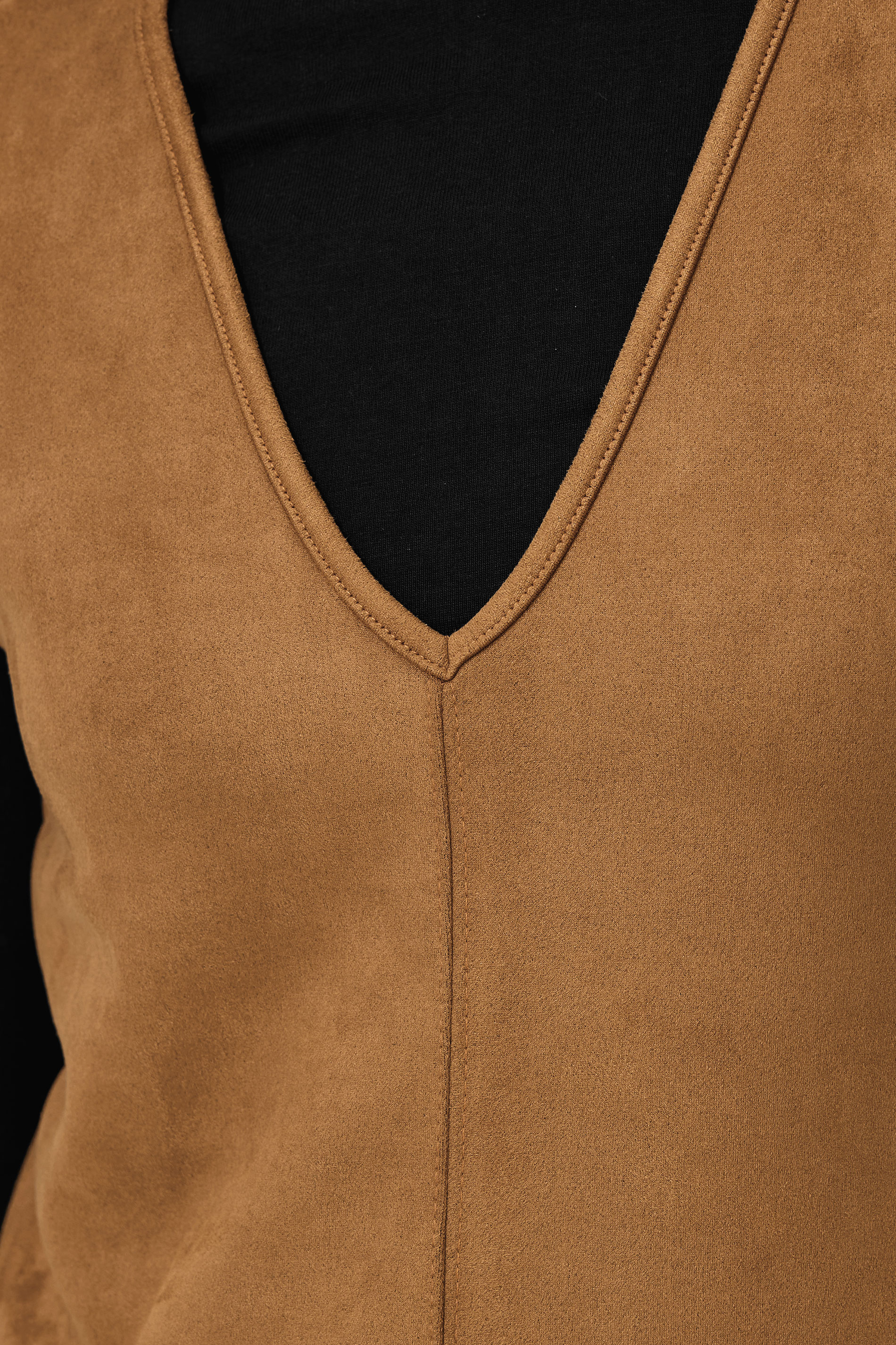 PixieGirl Petite Women's Camel Brown Suedette Mini Dress | PixieGirl 4