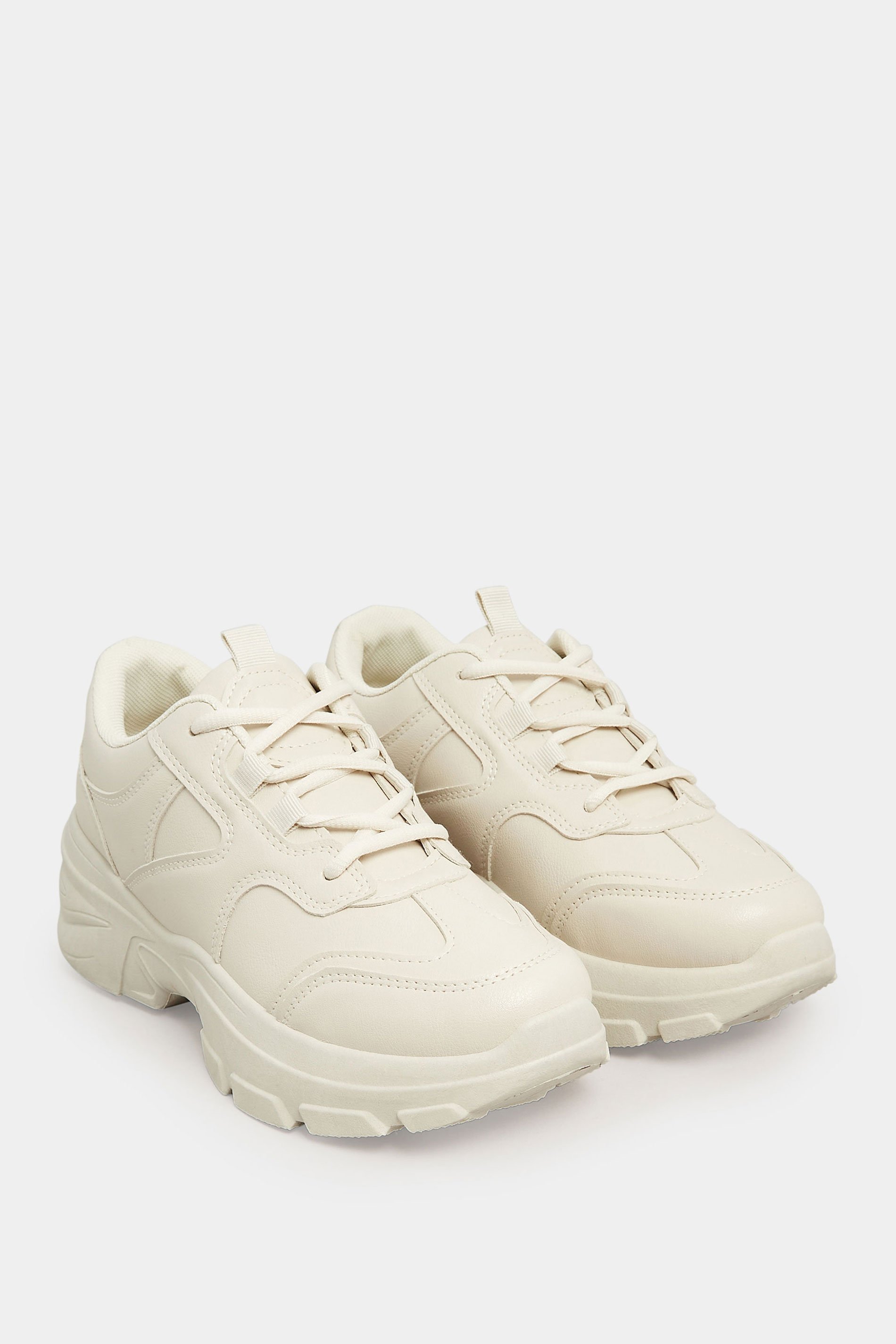 PixieGirl Cream Platform Trainers In Standard Fit PixieGirl