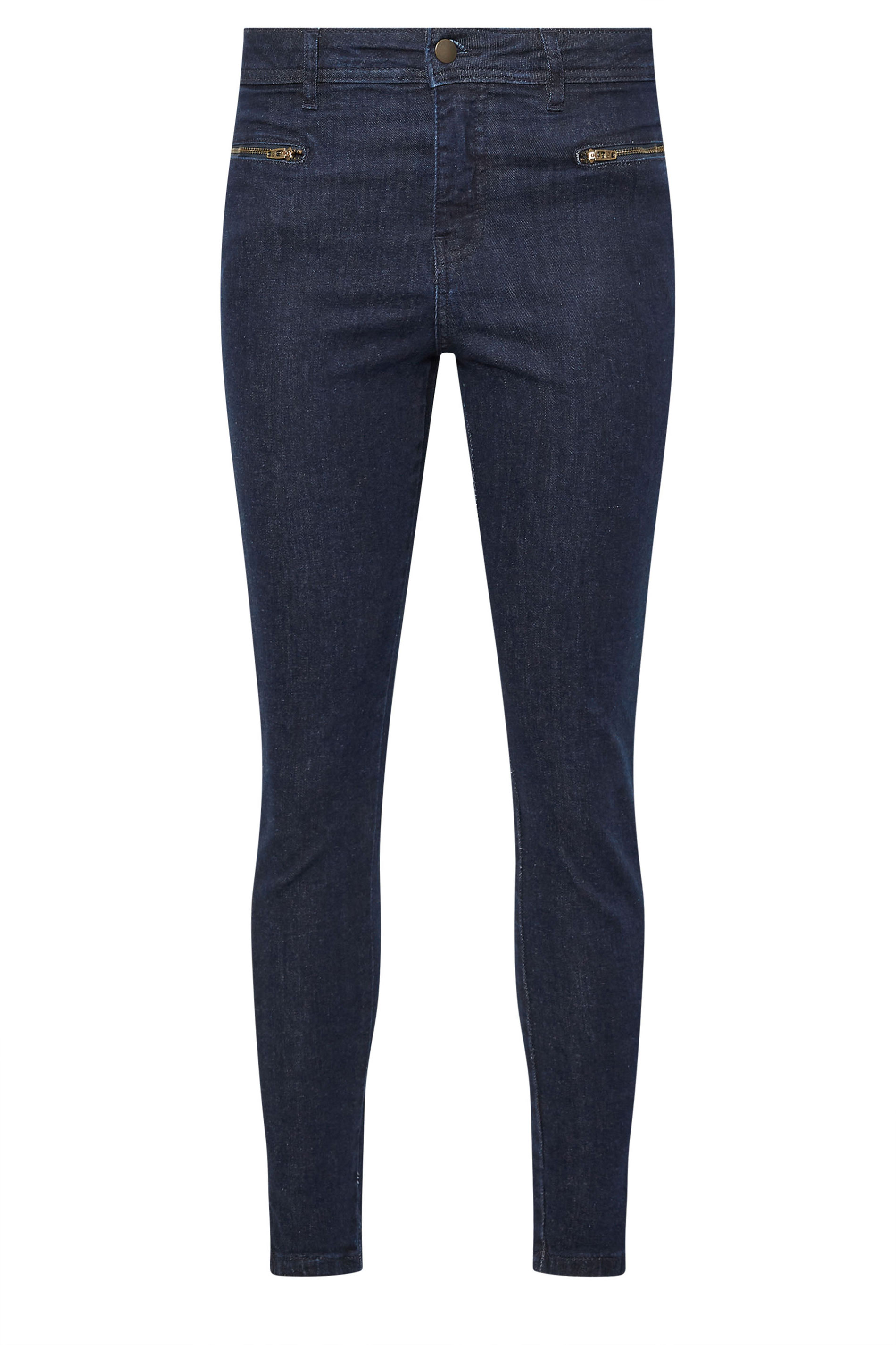 PixieGirl Petite Women's Dark Blue Stretch Zip Pocket Skinny Jeans | PixieGirl 5
