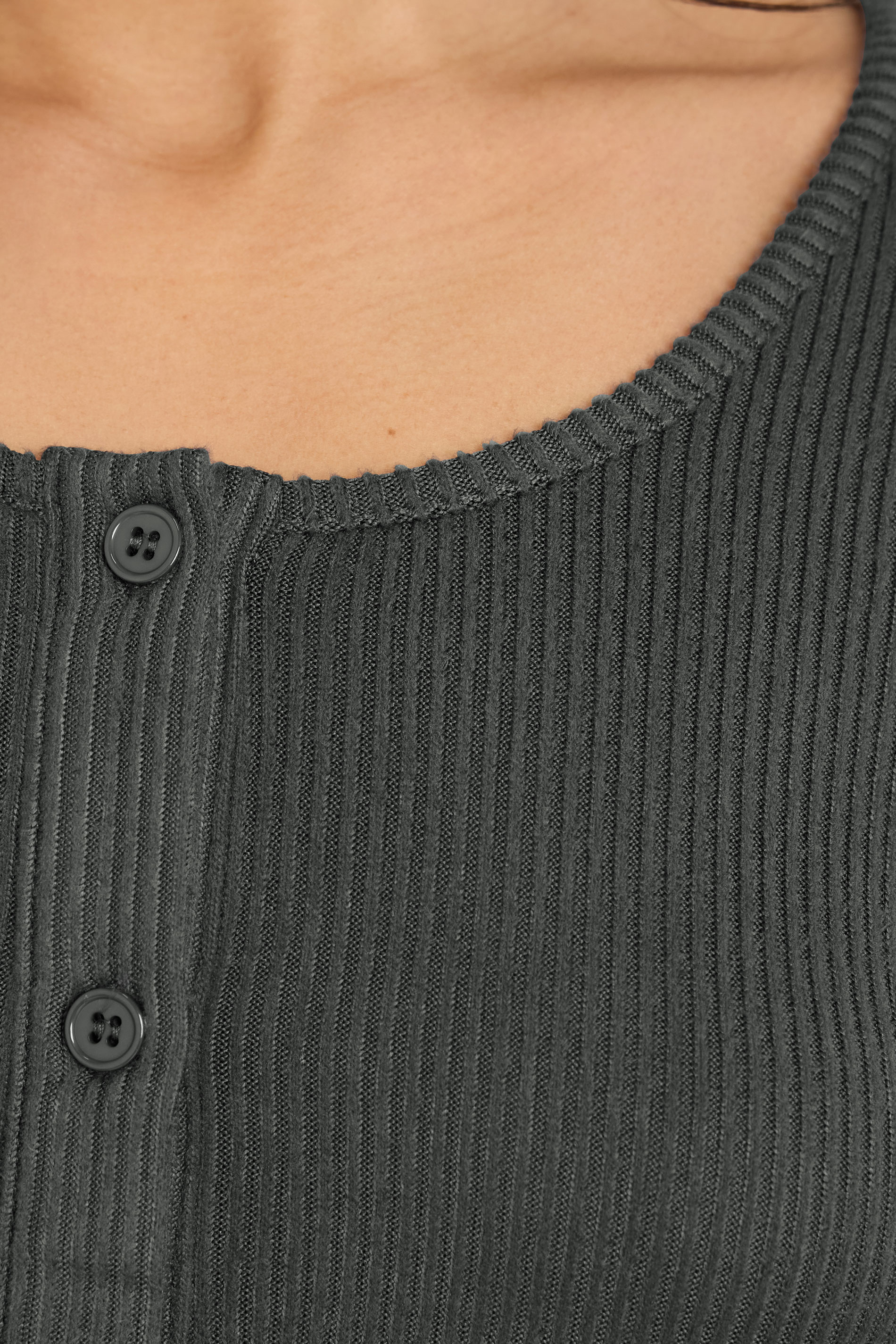 PIxieGirl Petite Women's Charcoal Grey Ribbed Cardigan | PixieGirl 4