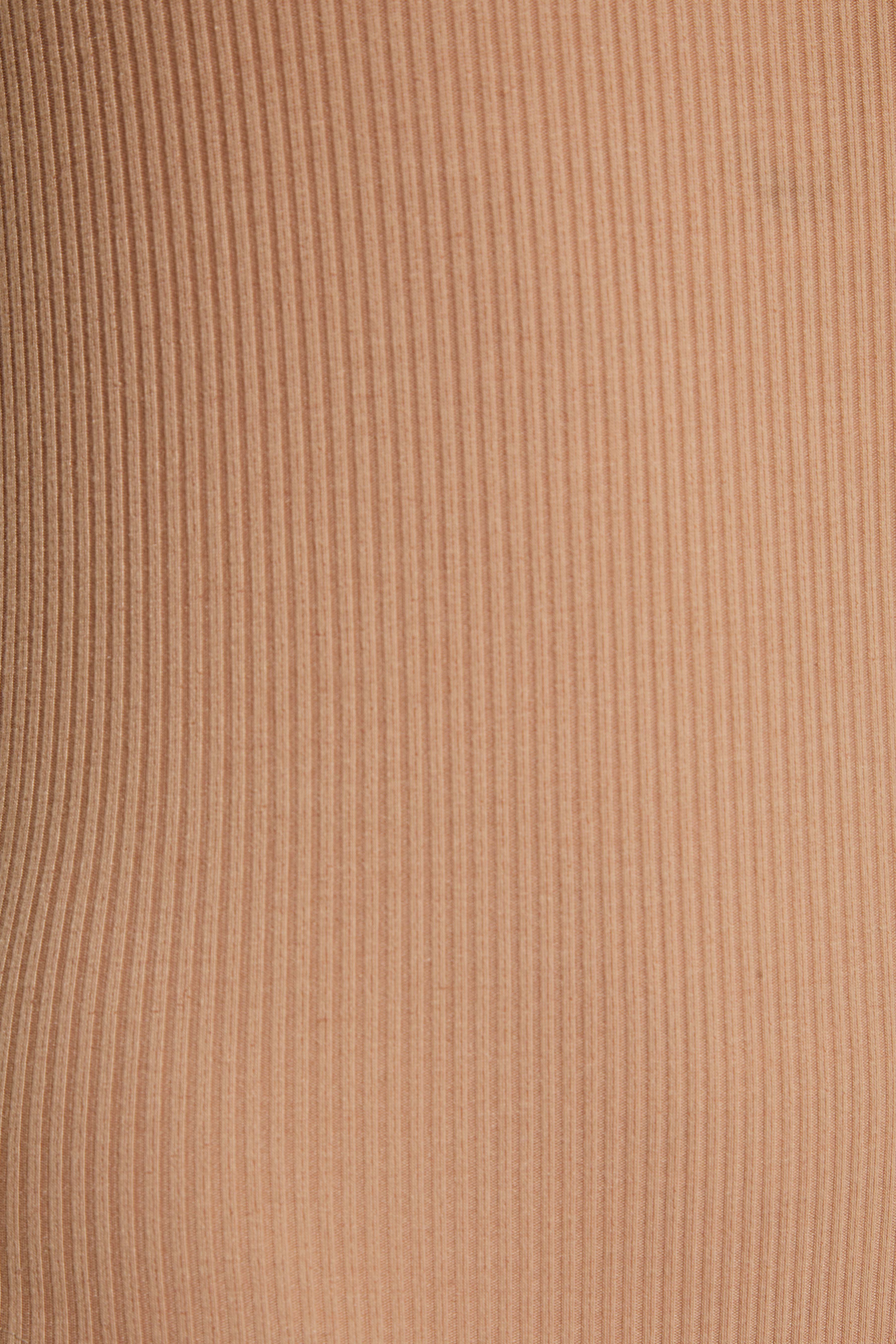 Petite Camel Brown Ribbed Racer Back Bodysuit | PixieGirl 4