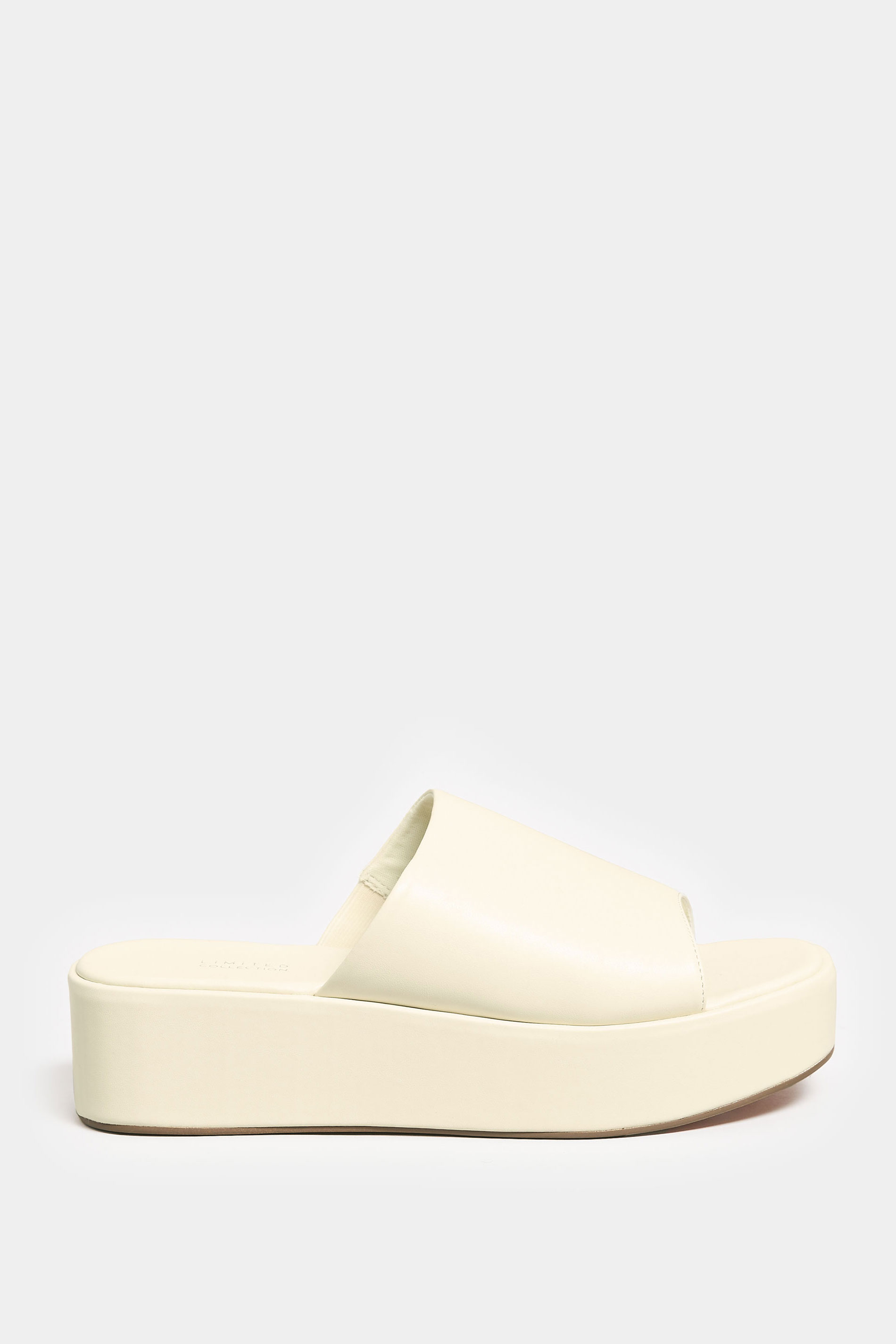 LIMITED COLLECTION White Platform Mule Sandals In E Wide Fit & EEE Extra Wide Fit |  Yours Clothing  3
