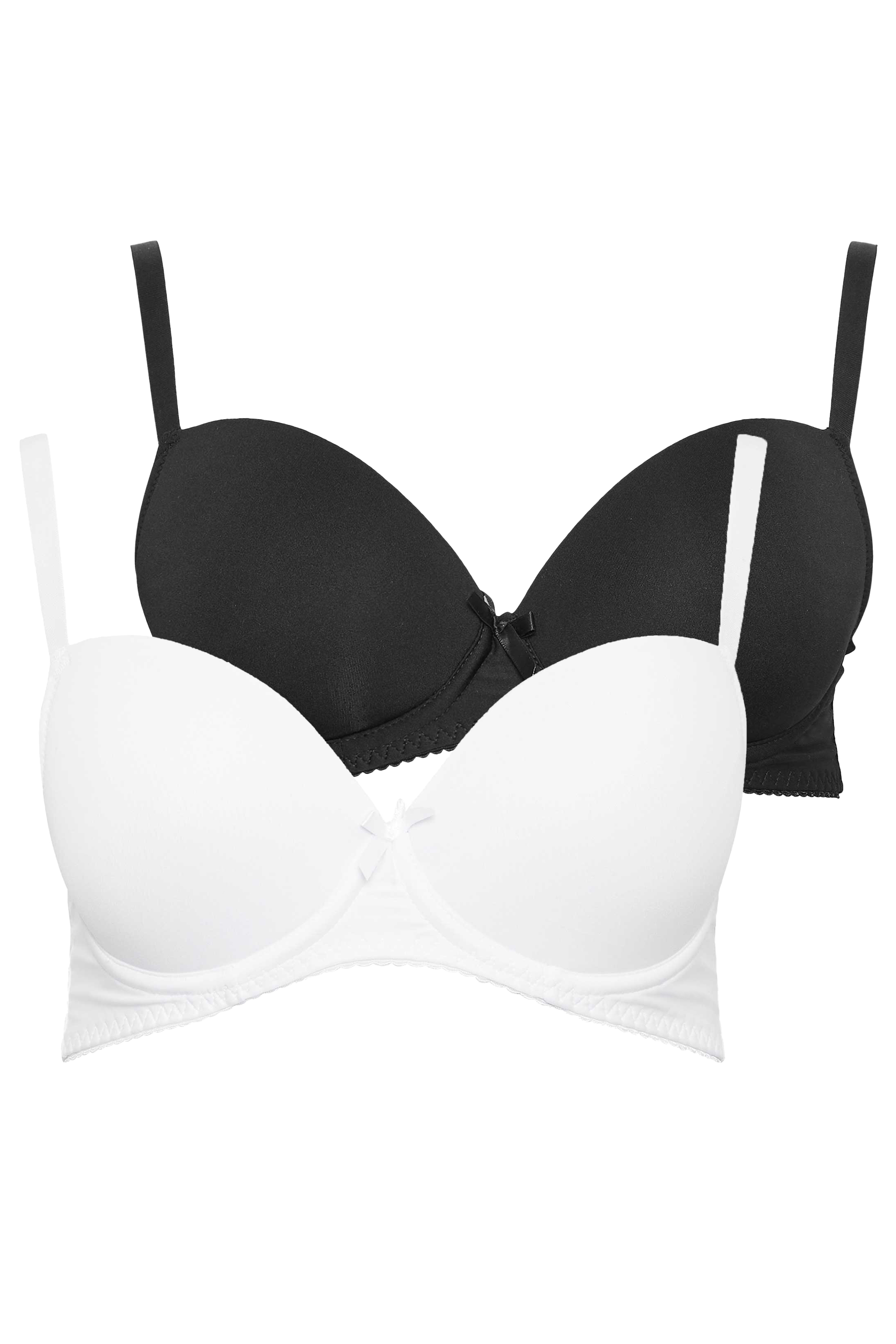 M&Co 2 PACK Black & White Moulded T-Shirt Bra | M&Co 10