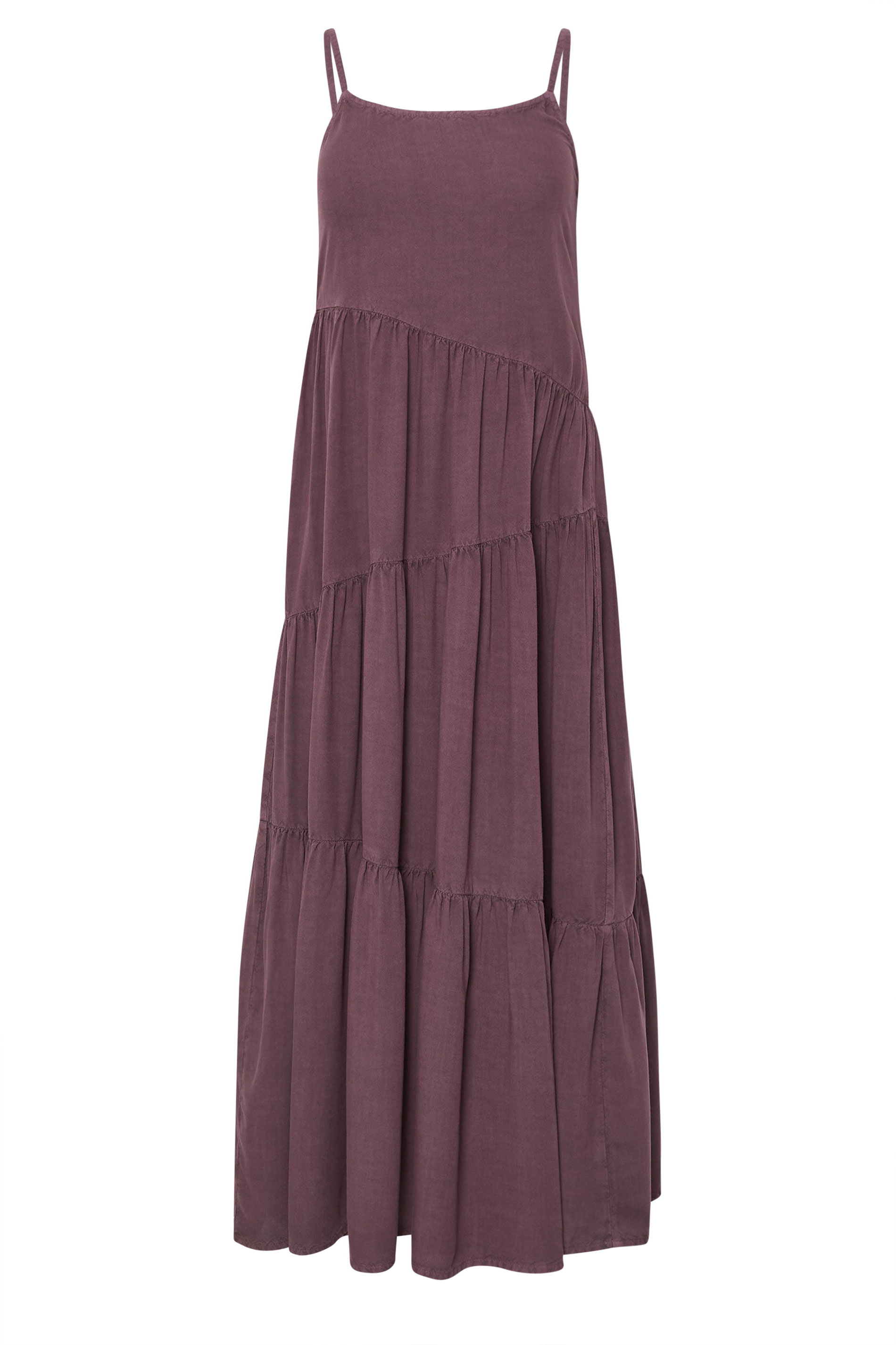 PixieGirl Petite Women's Burgundy Red Acid Wash Asymmetric Tiered Maxi Dress | PixieGirl 6