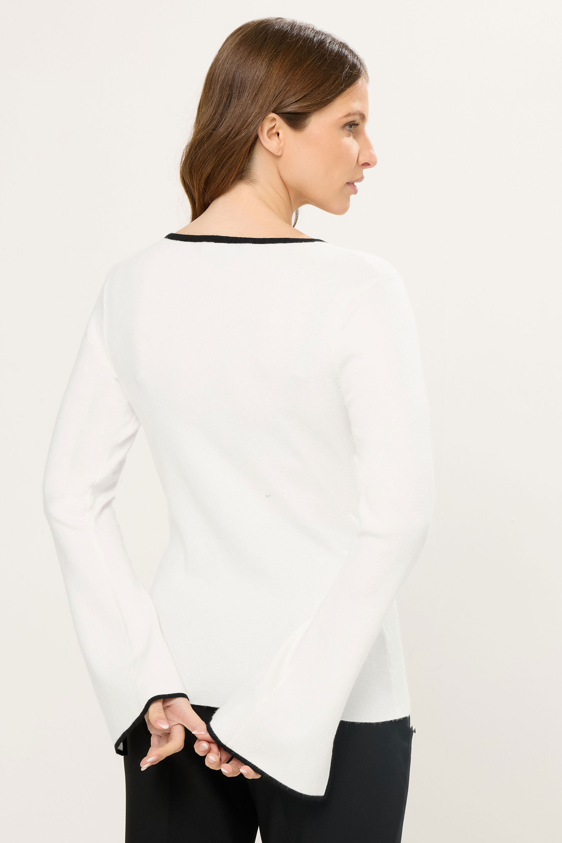 STAR Ivory White Contrast Trim Jumper | StarByJM 4