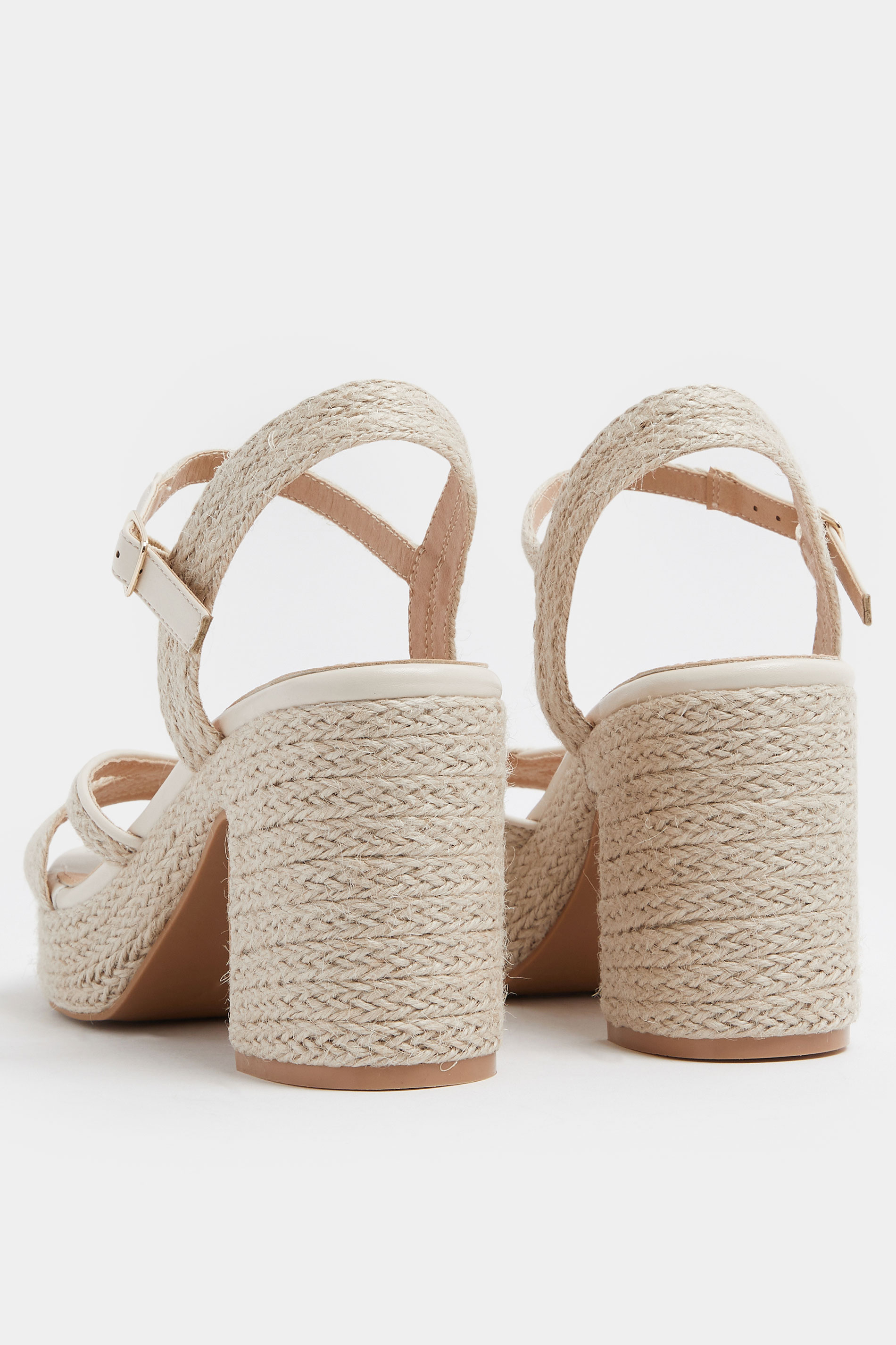 Natural Brown Rope Heel Sandals In Wide E Fit | Yours Clothing 4