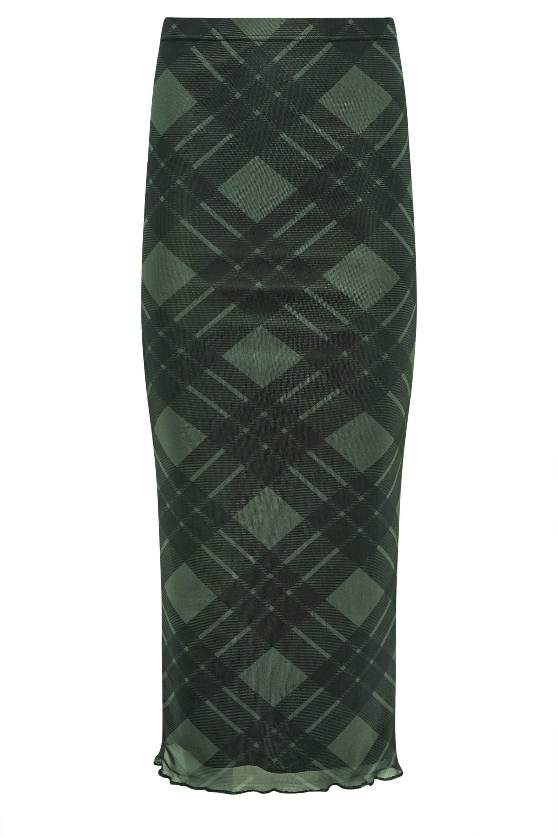 PixieGirl Green Check Print Mesh Maxi Skirt | PixieGirl  5