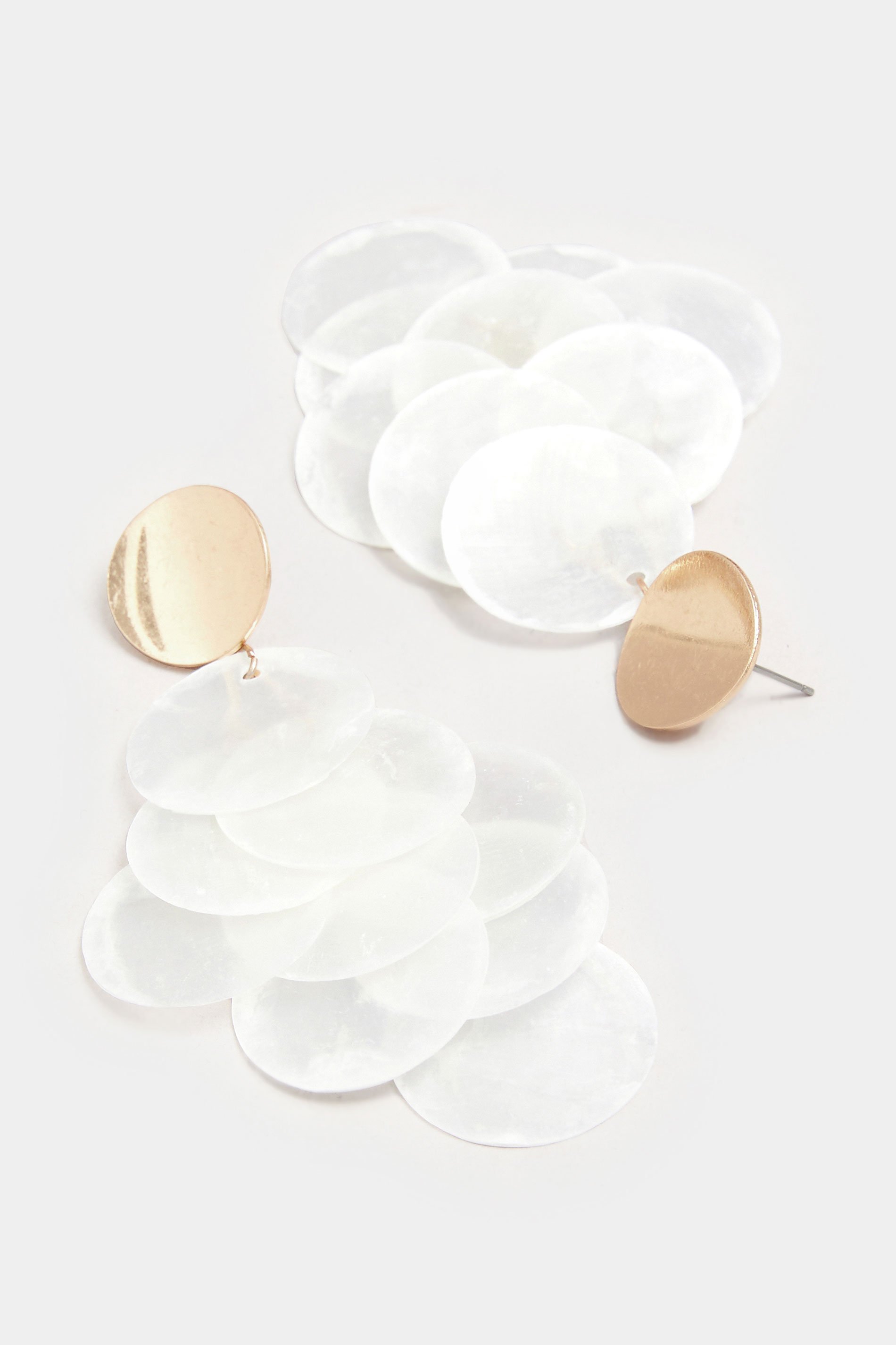 Gold Tone Statement Shell Drop Earrings | Yours Clothing 3