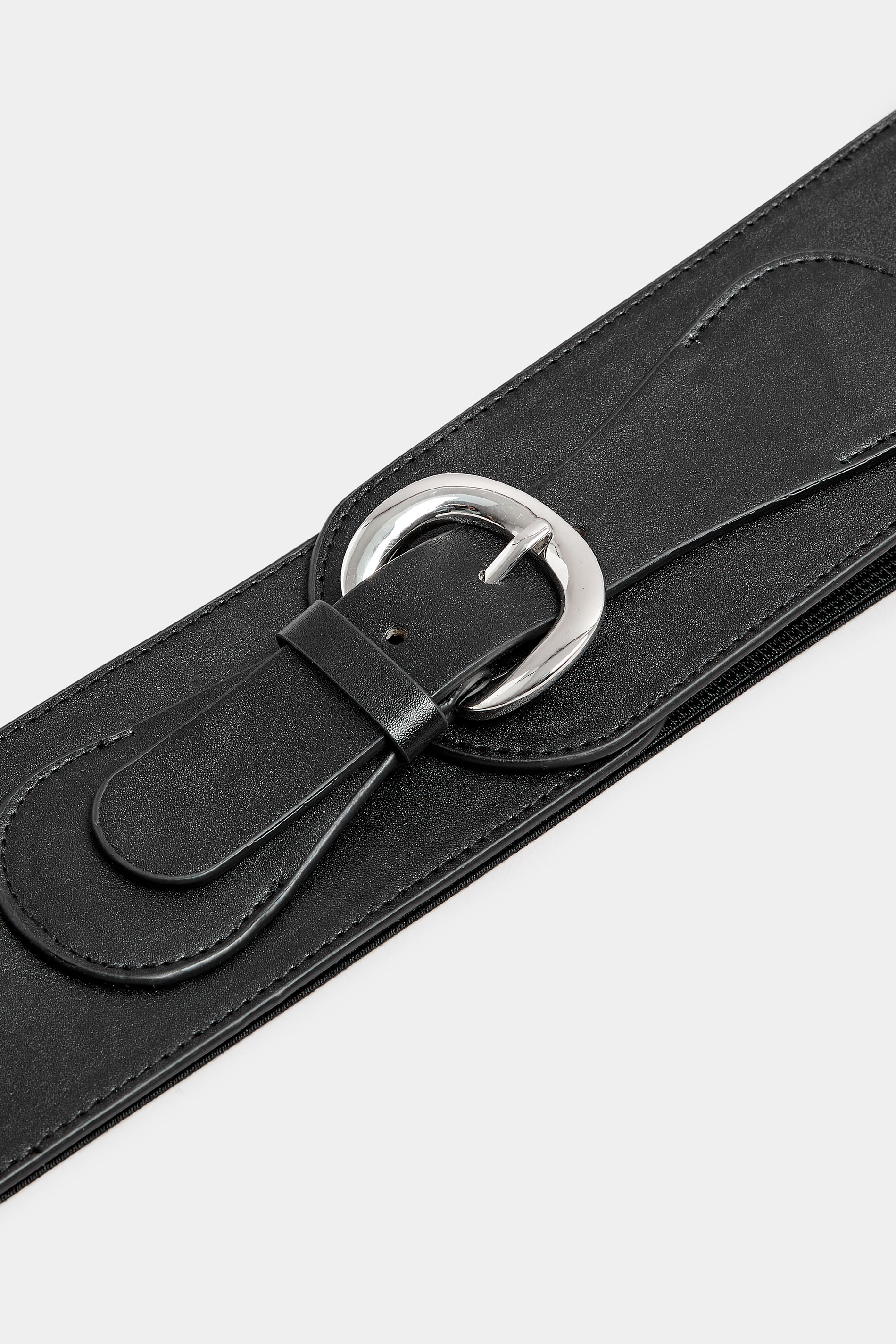 Black Wide Stretch Buckle Belt | Yours Clothing 3