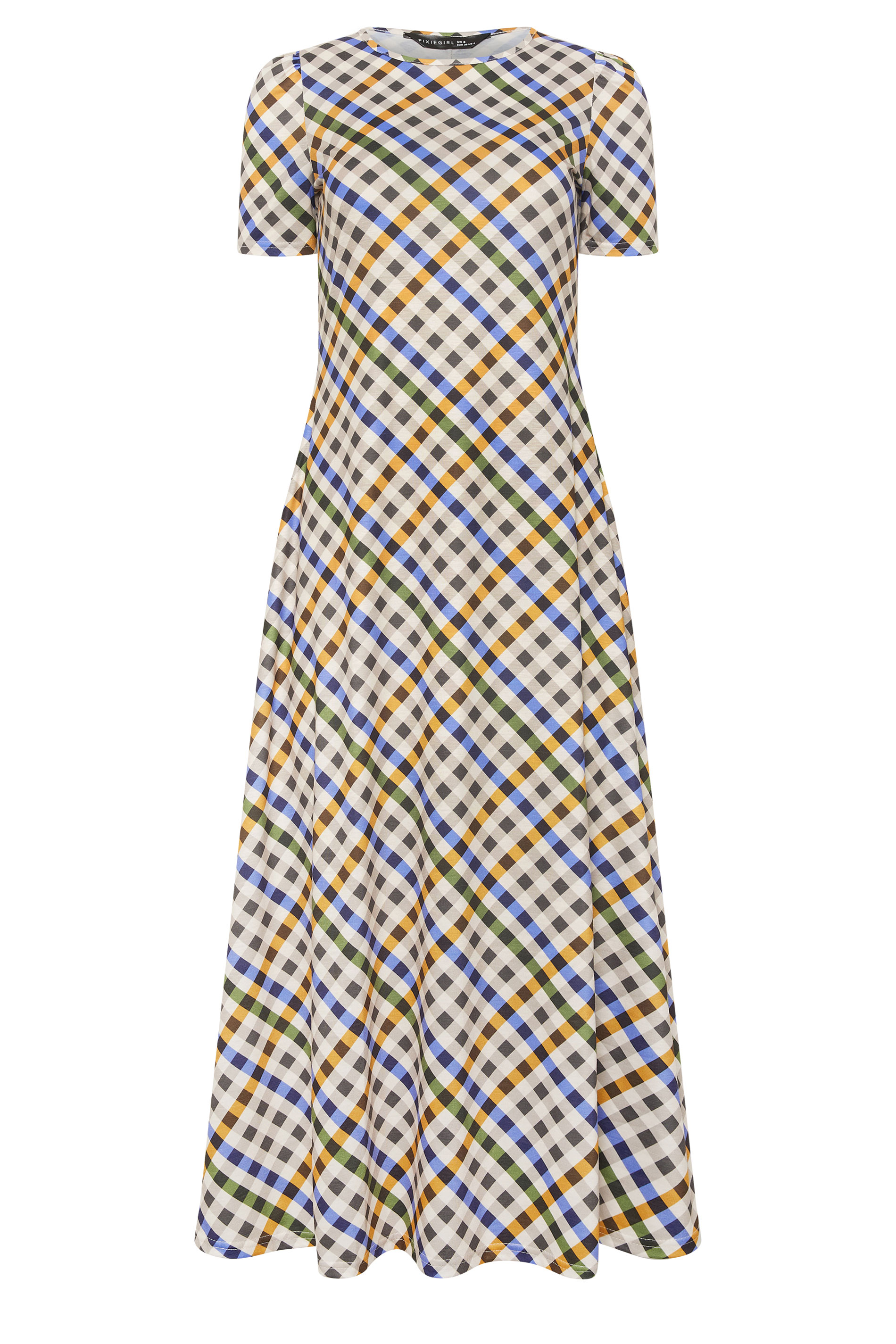 PixieGirl Petite Women's Blue Gingham Maxi Dress | PixieGirrl 5