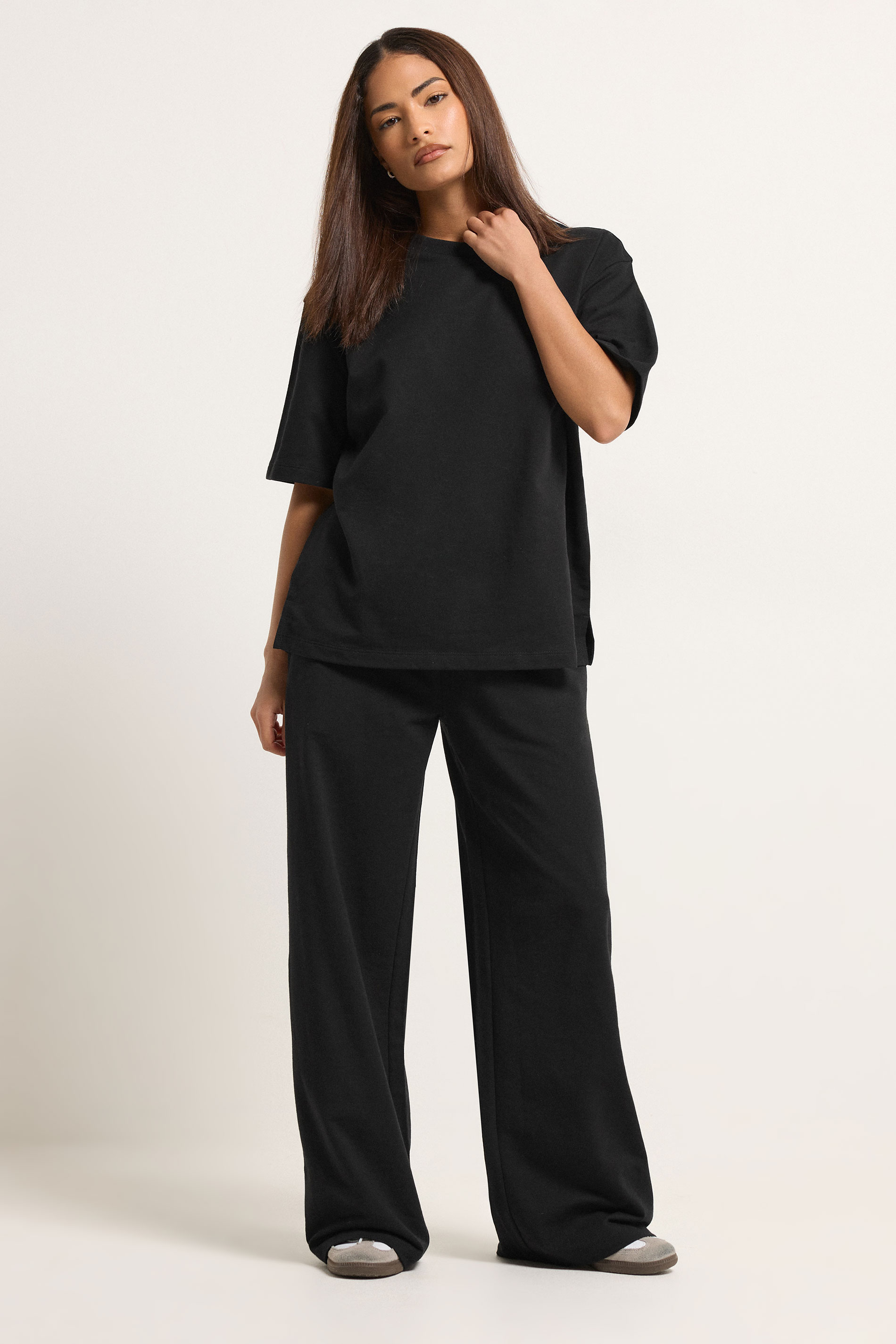 Pixiegirl Women's Black Petite Wide Leg Joggers Size Petite > 18