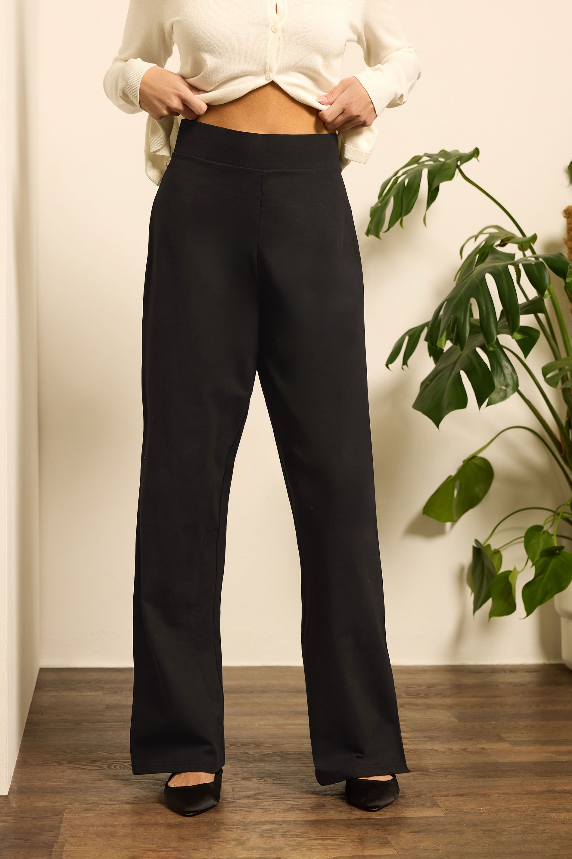 M&Co Black Wide Leg Yoga Pants | M&Co 3
