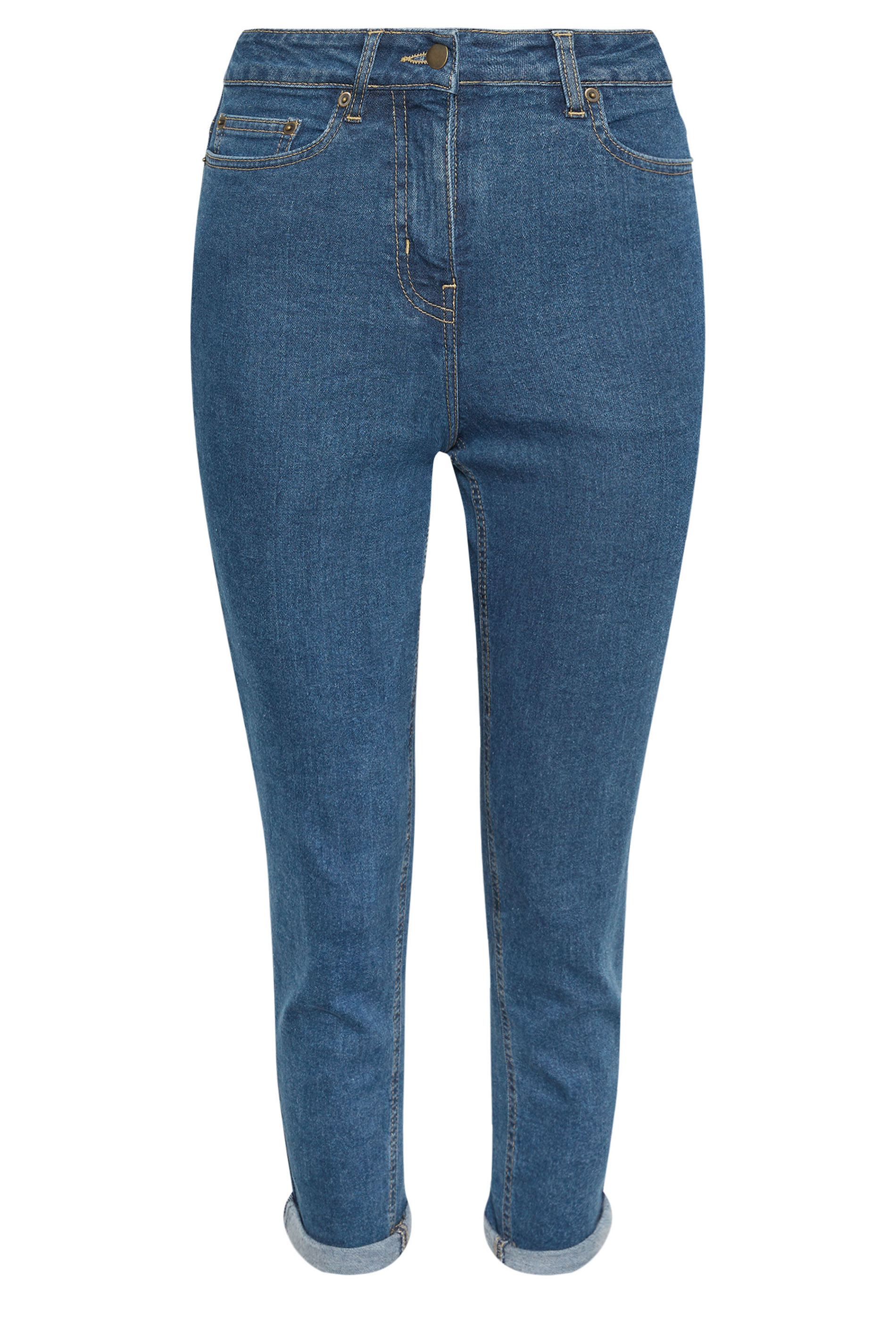 PixieGirl Petite Women's Mid Blue Stretch Mom Jeans | PixieGirl 8