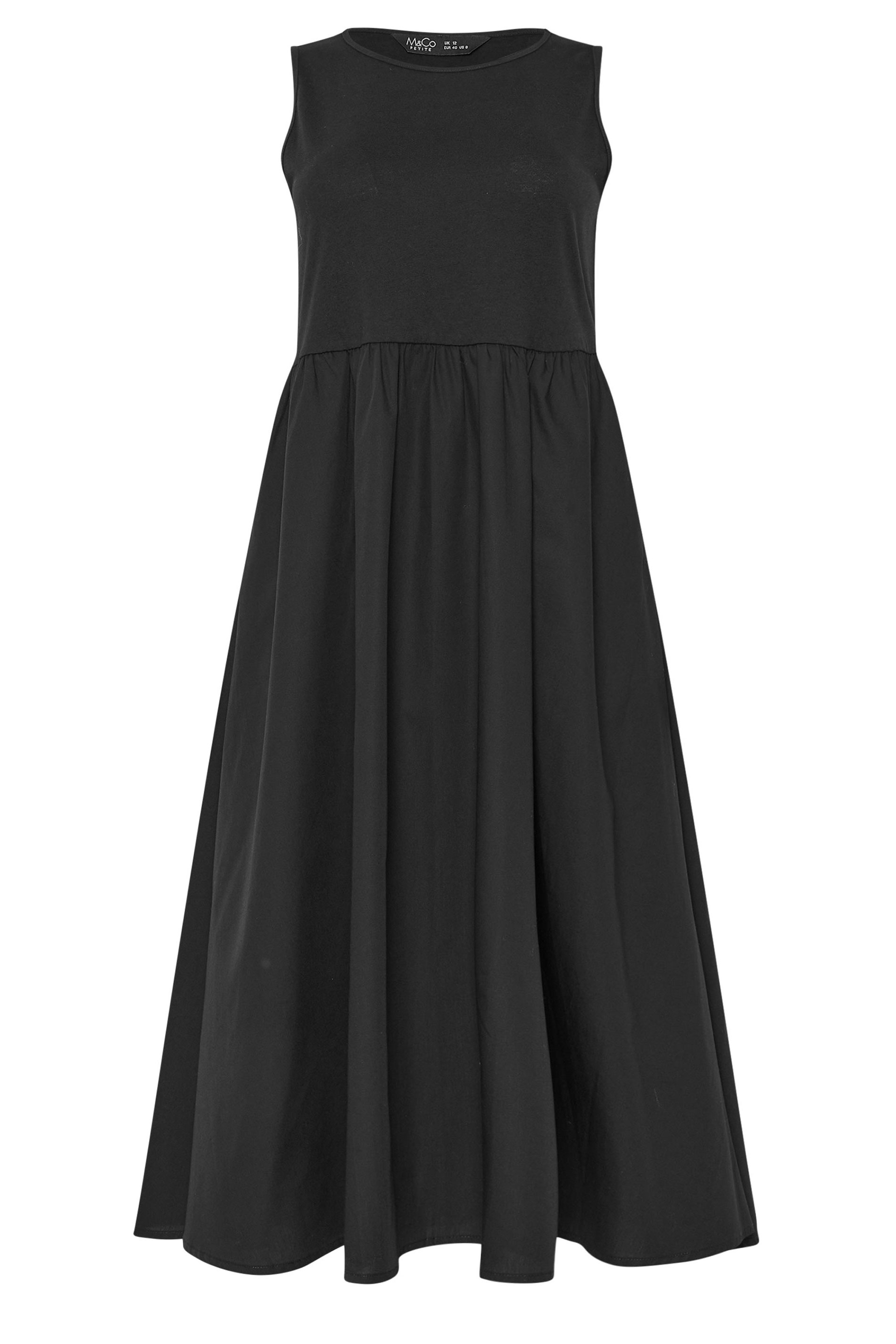M&Co Petite Black Cotton Sleeveless Dress | M&Co 7