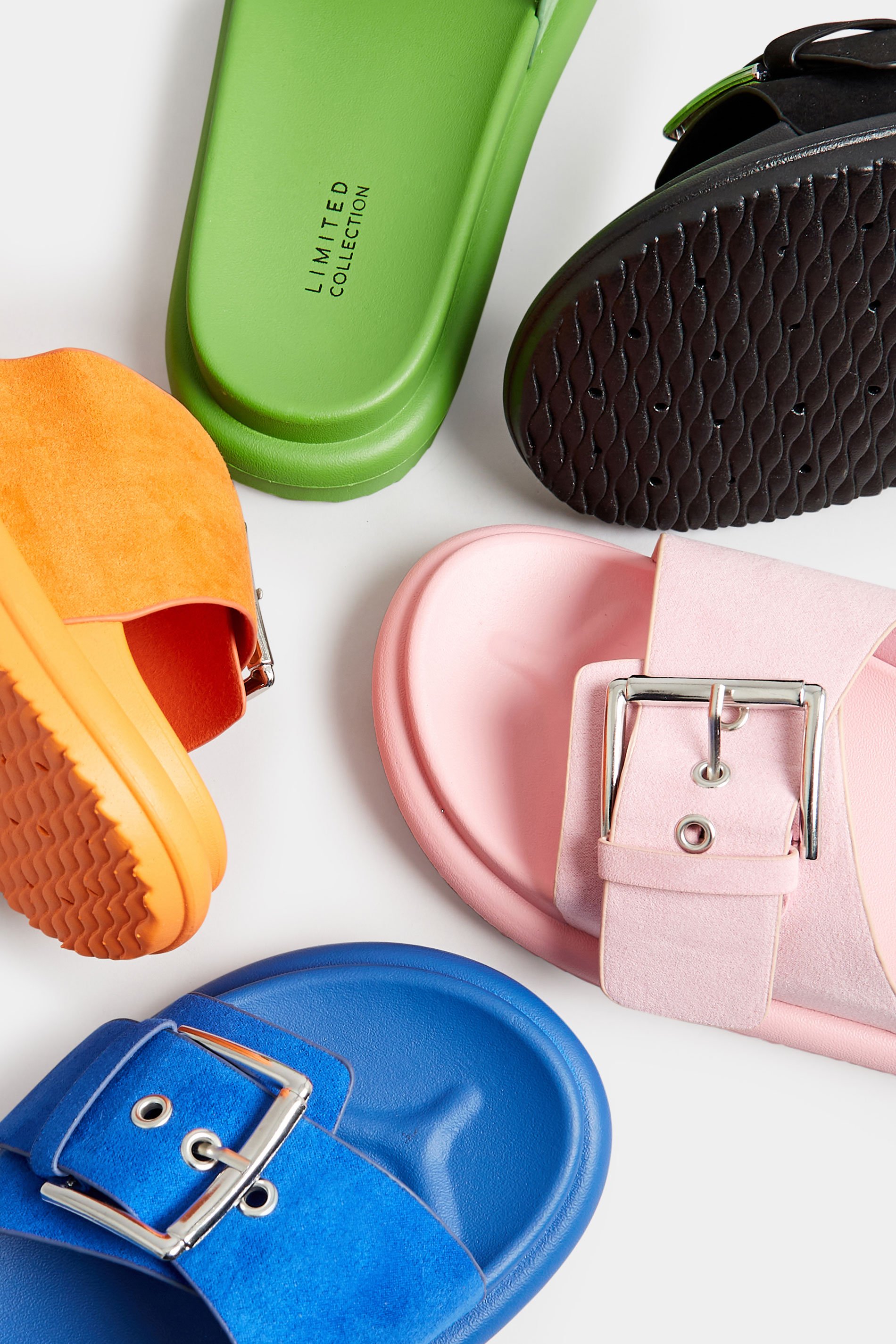 Pink Buckle Strap Mule Sandals In Wide E Fit & Extra Wide EEE Fit | Yours Clothing 6