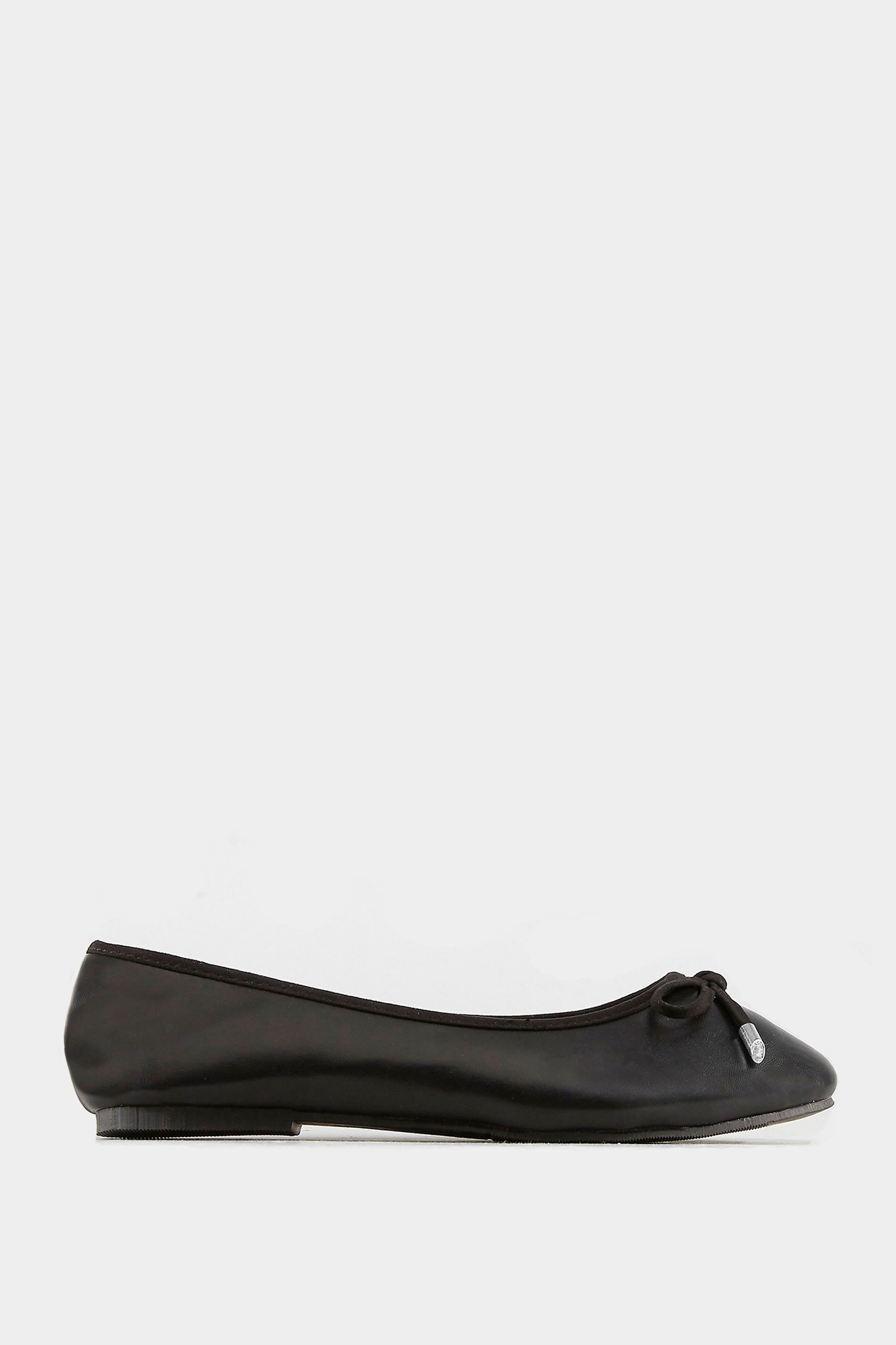 Black Ballerina Pumps In Wide E Fit & Extra Wide EEE Fit | Yours Clothing 3