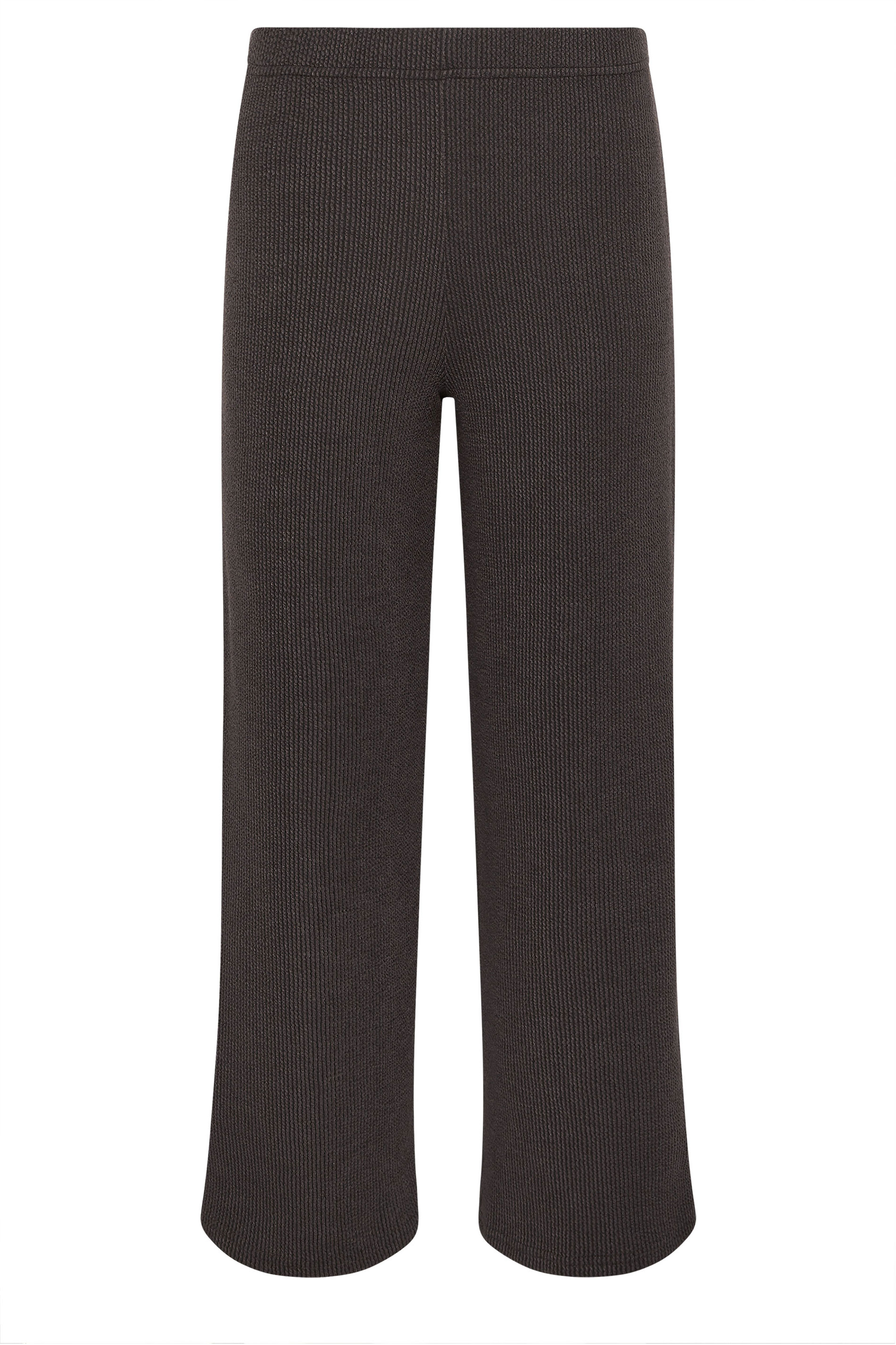 M&Co Petite Brown Ribbed Wide Leg Trousers | M&Co  5